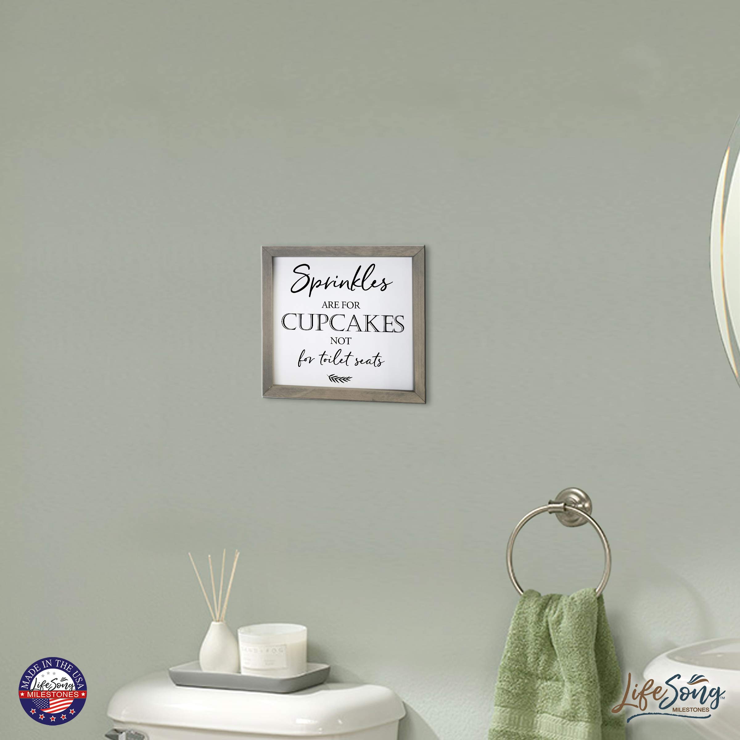 Farmhouse Bathroom Sign - Rustic Wooden Decor for Modern Homes - Funny Wall Art for Bathrooms