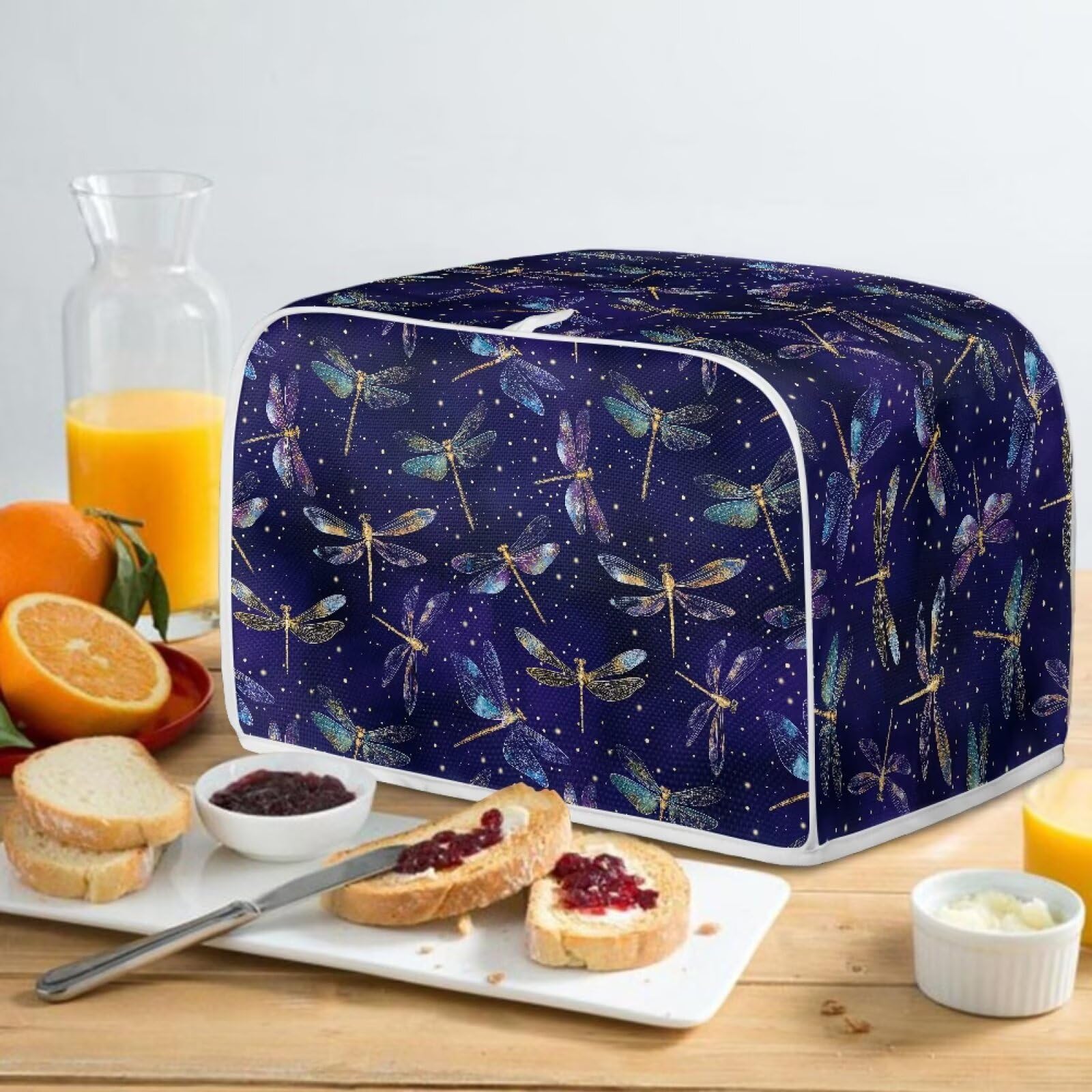 Dragonfly Print 2-Slice Toaster Cover - Waterproof, Dustproof Oven Toaster Protector for Kitchen Appliances, Home Decor, Perfect for Countertop and Dining Table Use