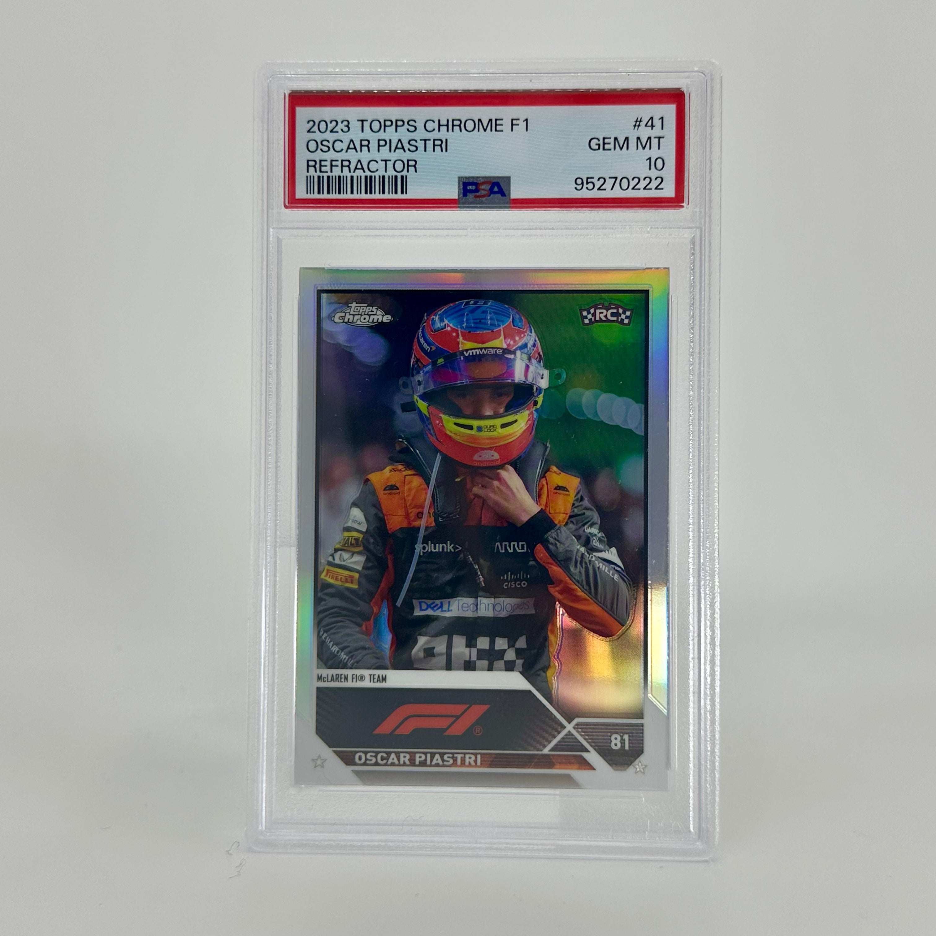 2023 Topps Chrome Oscar Piastri #41 PSA 10 Refractor Rookie Card - Perfect for Collectors, Sports Memorabilia Fans & F1 Racing Enthusiasts
