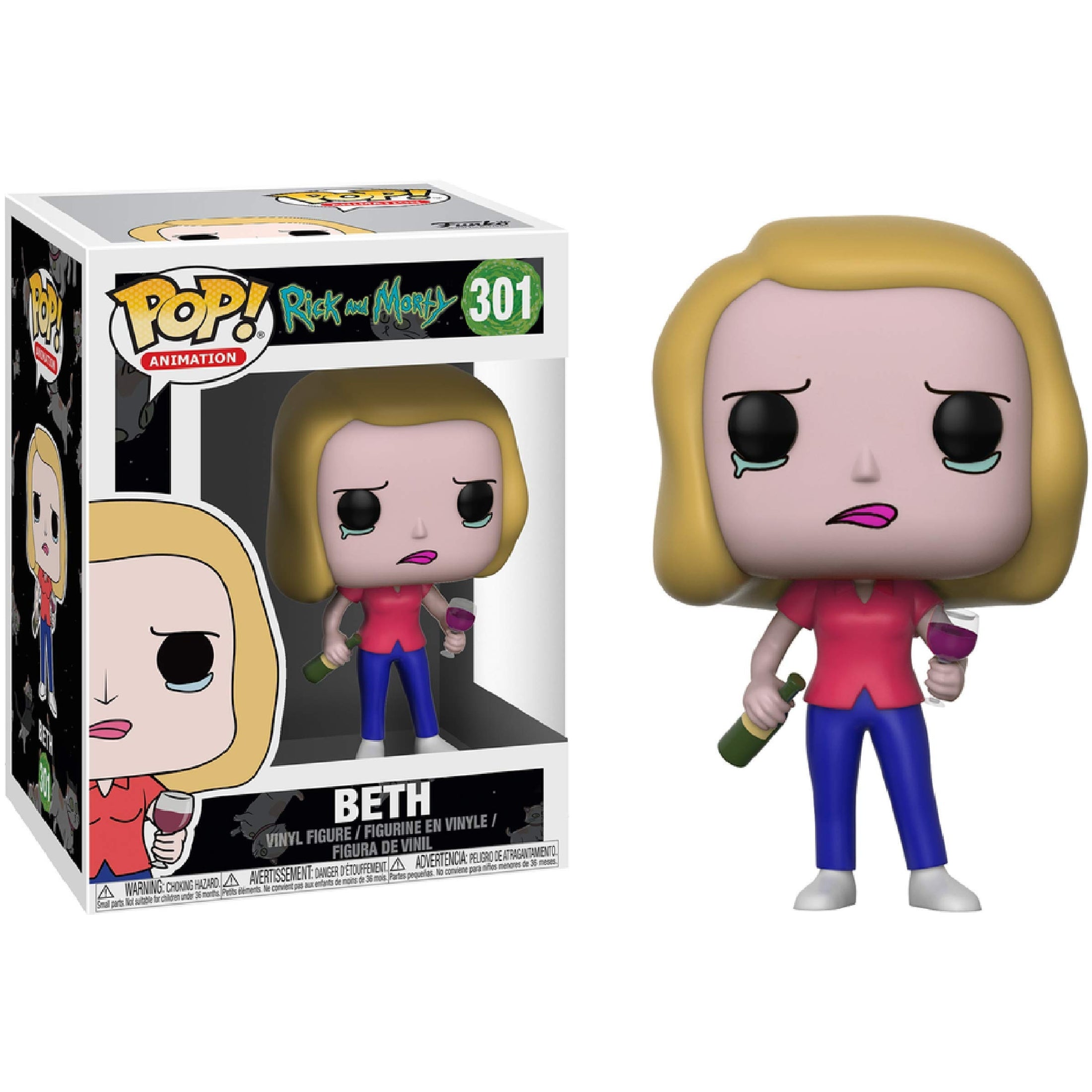 Rick and Morty Beth with Wine Glass Collectible Figure - Perfect for Fans, Gift Idea, and Home Decor Display