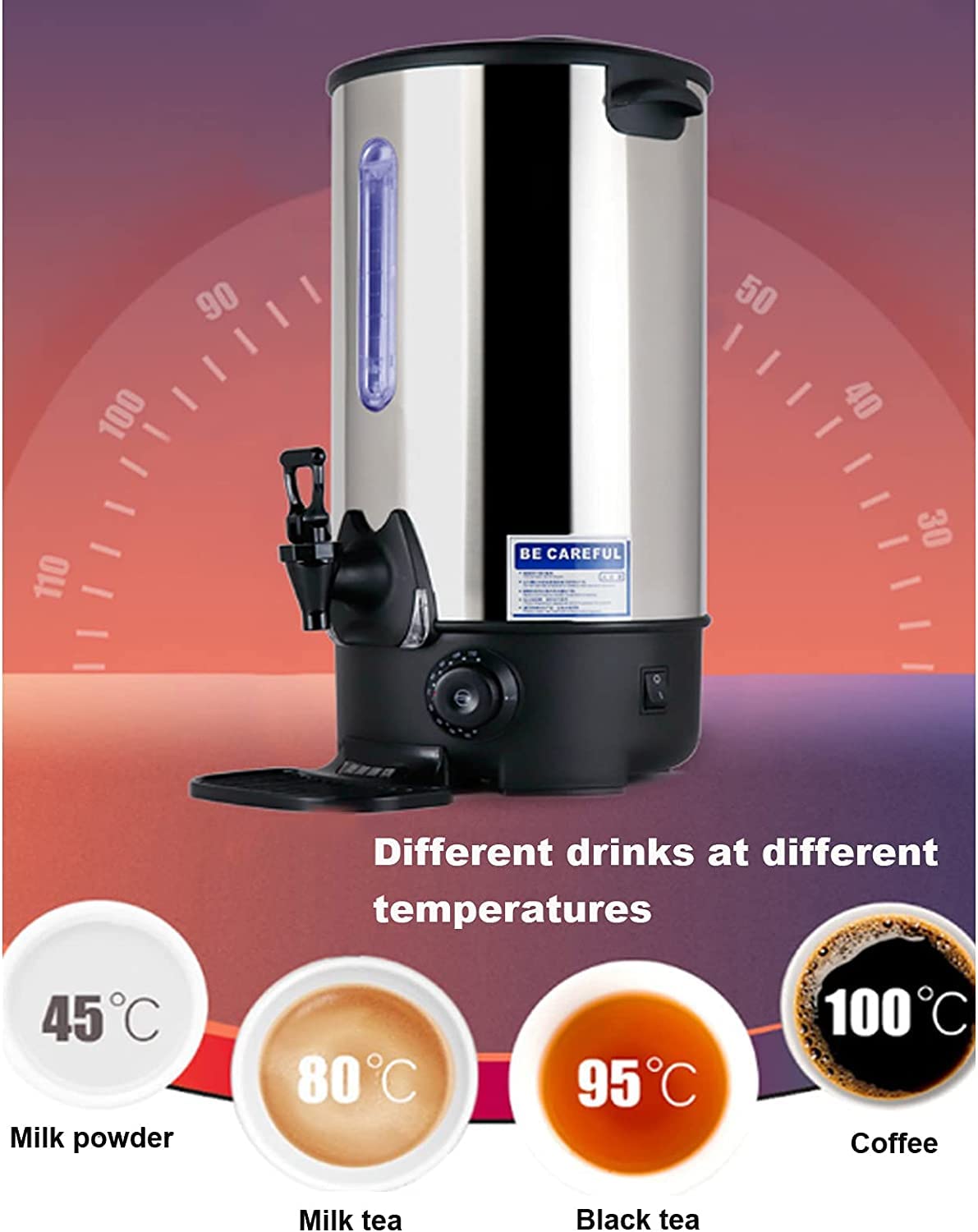 **INTBUYING 21.7L Stainless Steel Commercial Hot Water Dispenser with Faucet - Instant Boiling, Temperature Control for Coffee & Tea - Ideal for Office, Kitchen & Restaurant Use**