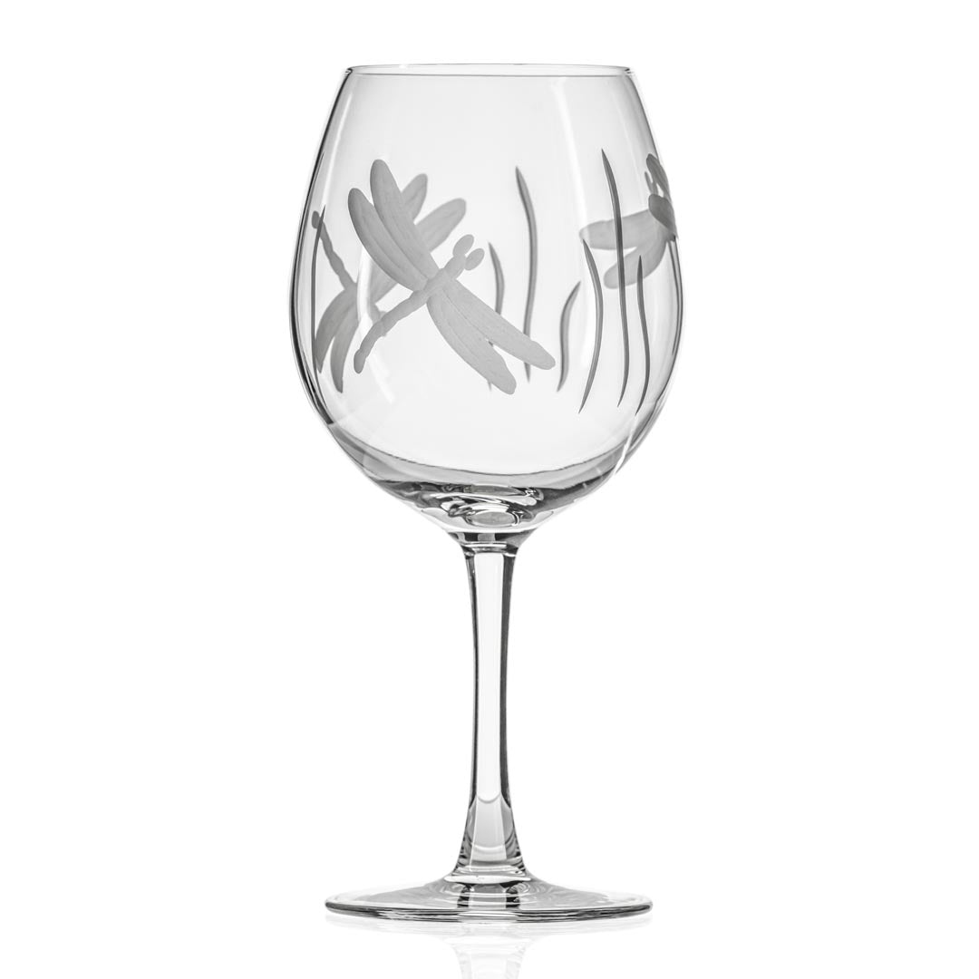 Dragonfly 18oz Balloon Red Wine Glasses Set of 4 - Elegant Stemware for Wine Tasting, Dinner Parties & Home Decor