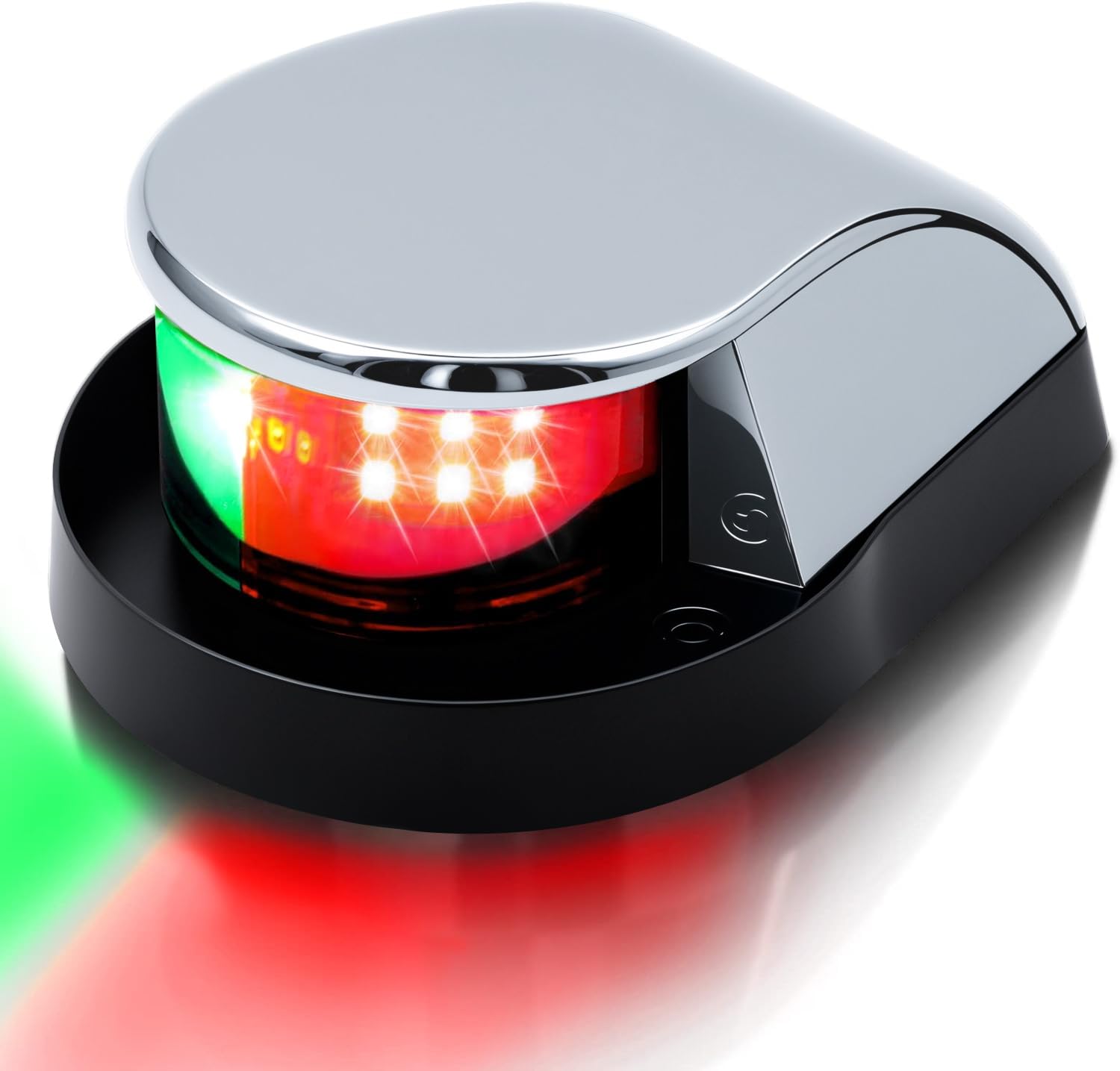 Obcursco Marine LED Navigation Lights - Red & Green IP67 Waterproof Boat Bow Lights, Rust-Resistant for Pontoon, Skiff, Yacht & Small Boats (Silver) | Perfect for Night Sailing, Fishing & Water Safety