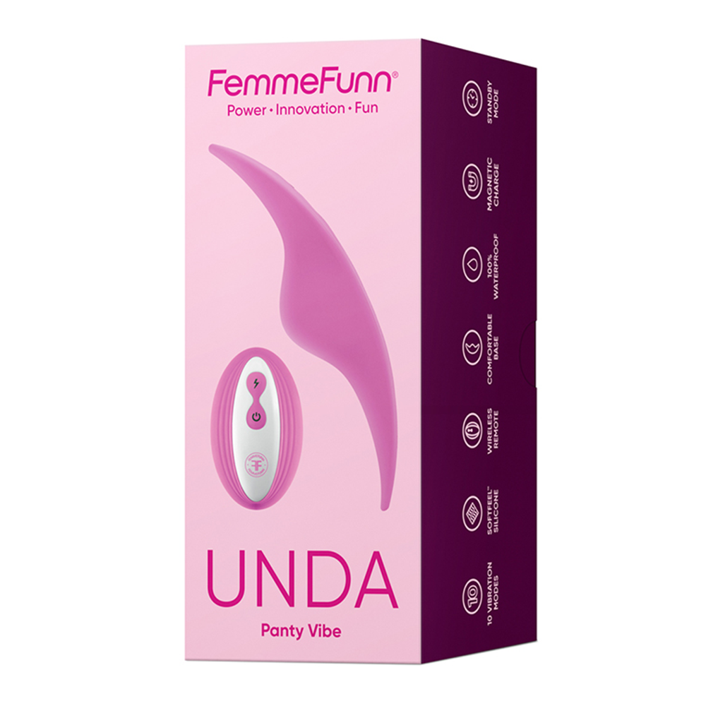 FemmeFunn Unda Remote Control Slimline Silicone Panty Vibrator - Discreet Wearable Clitoral Stimulator for Couples Play & Solo Pleasure