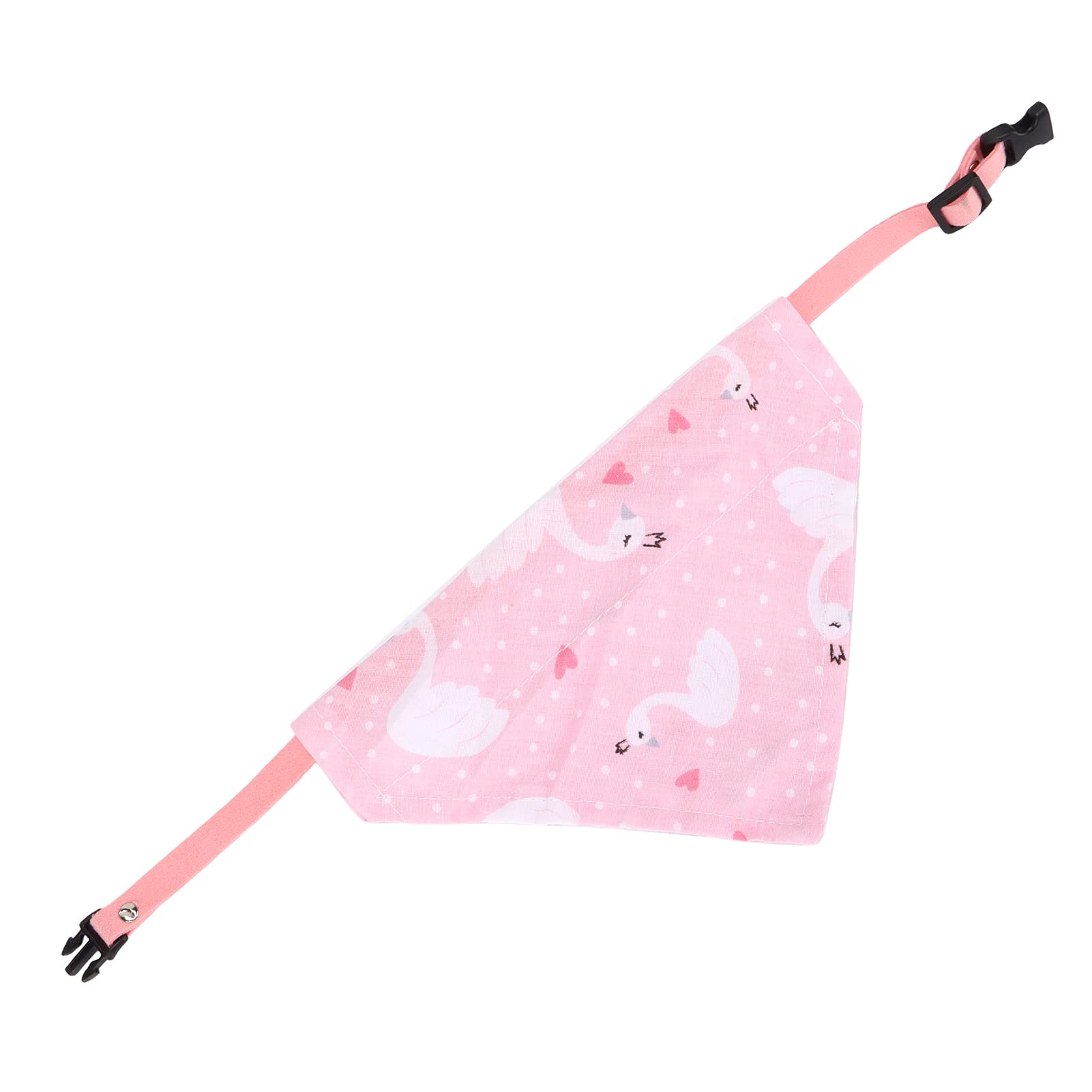 Adjustable Swan Pattern Dog Bib - Pet Drool Towel & Bandana Collar for Small Medium Large Dogs & Cats - Pink Swan Design, XS Size - Perfect for Mealtime, Grooming & Outdoor Adventures
