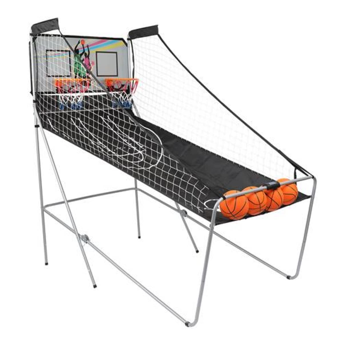 Electronic Basketball Shooting Machine - Double Arcade Game for Indoor Play with 4 Balls | 2-Player Basketball Trainer for Home, Gym & Game Room Fun