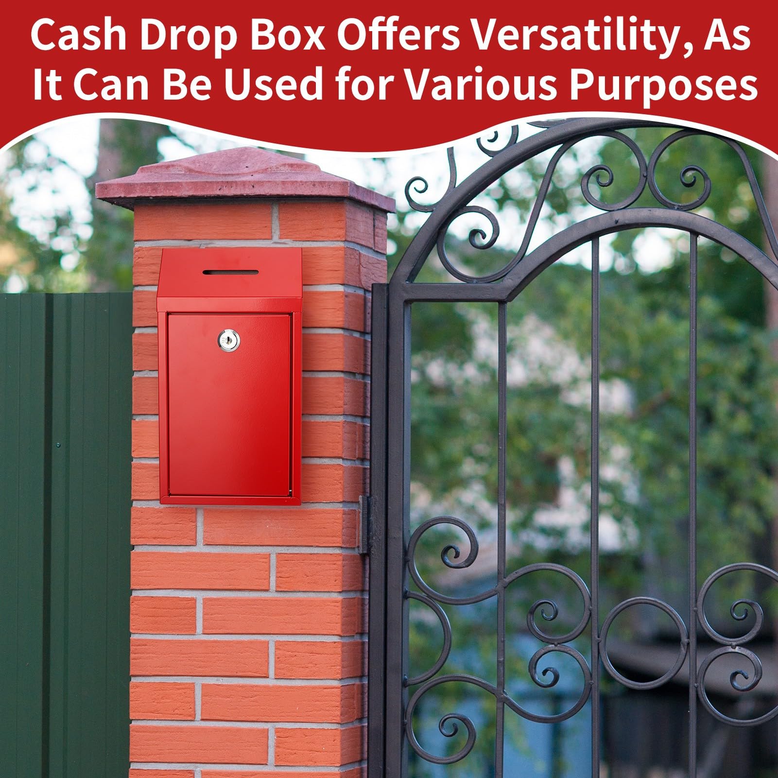Secure Metal Donation Box with Lock Slot - 10.2