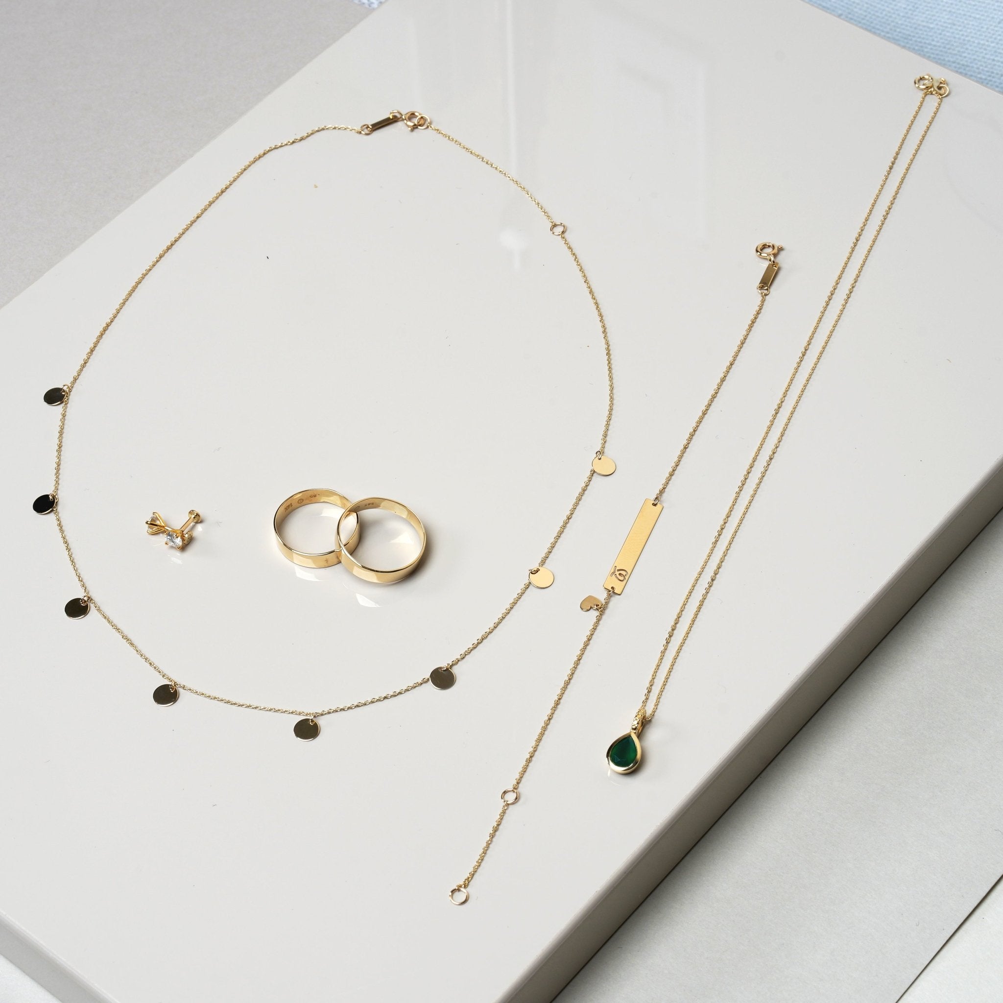 10k Yellow Gold Coin Station Necklace - Elegant & Durable Jewelry for Everyday Wear, Gifts & Special Occasions