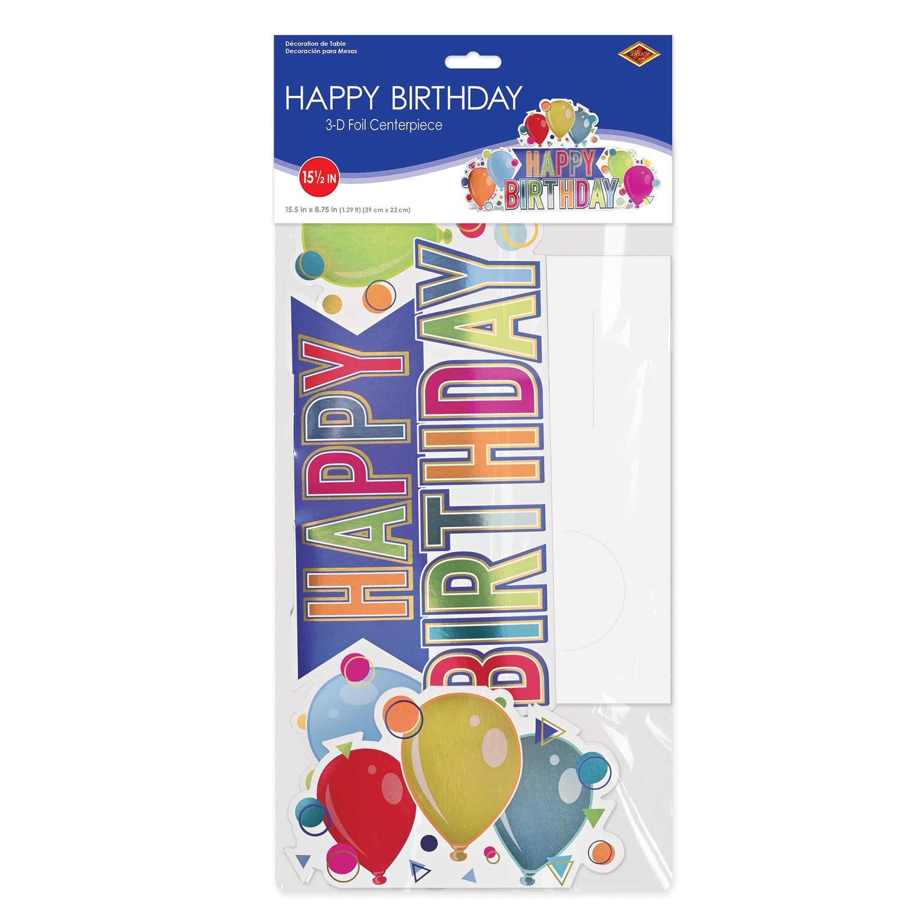 12 Pack Beistle 3D Foil Happy Birthday Party Centerpieces - Perfect for Birthday Decorations, Baby Showers & Anniversary Celebrations