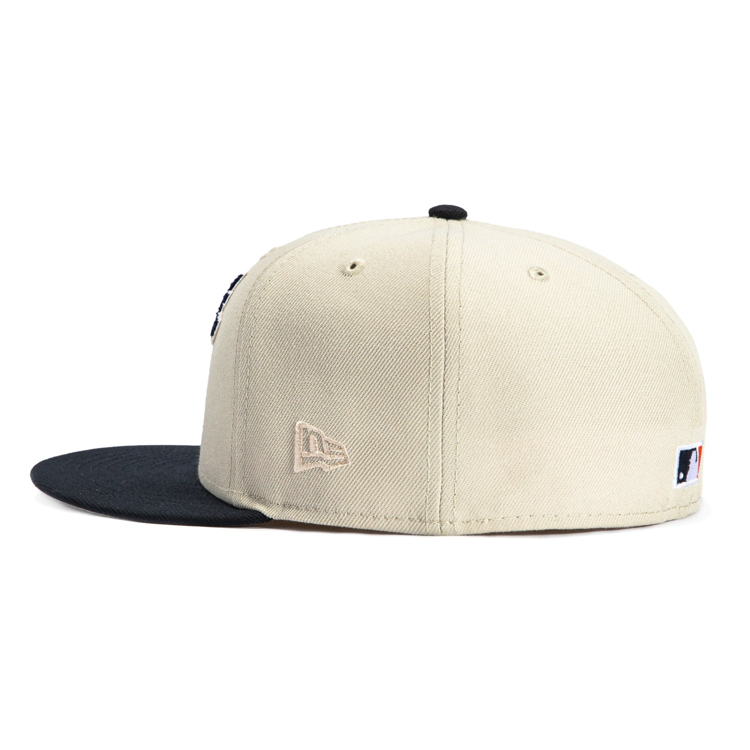 New Era 59Fifty Corduroy Script Detroit Tigers MLB Baseball Cap with Stadium Patch - Stone & Navy - Adjustable Snapback Hat for Men, Women, Fans & Streetwear Fashion