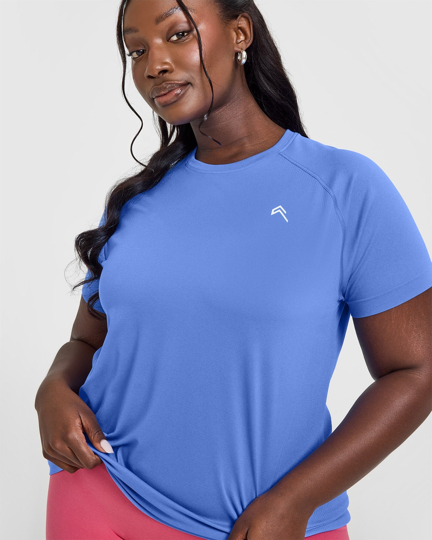 Seamless Loose Top Women's Casual Shirt - Glaucous Blue | Comfortable & Stylish for Everyday Wear, Office, and Outings