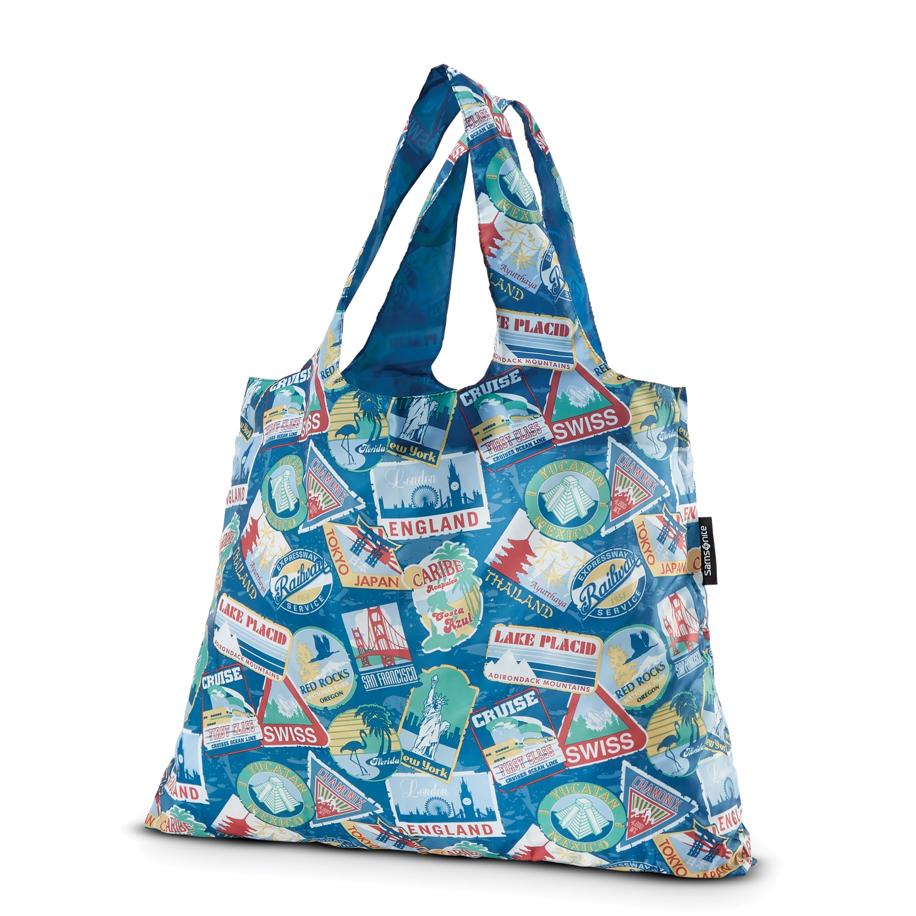 Samsonite Foldable Shopping Tote Bag - Lightweight Reusable Grocery Bag with Handles for Travel, Shopping & Daily Use