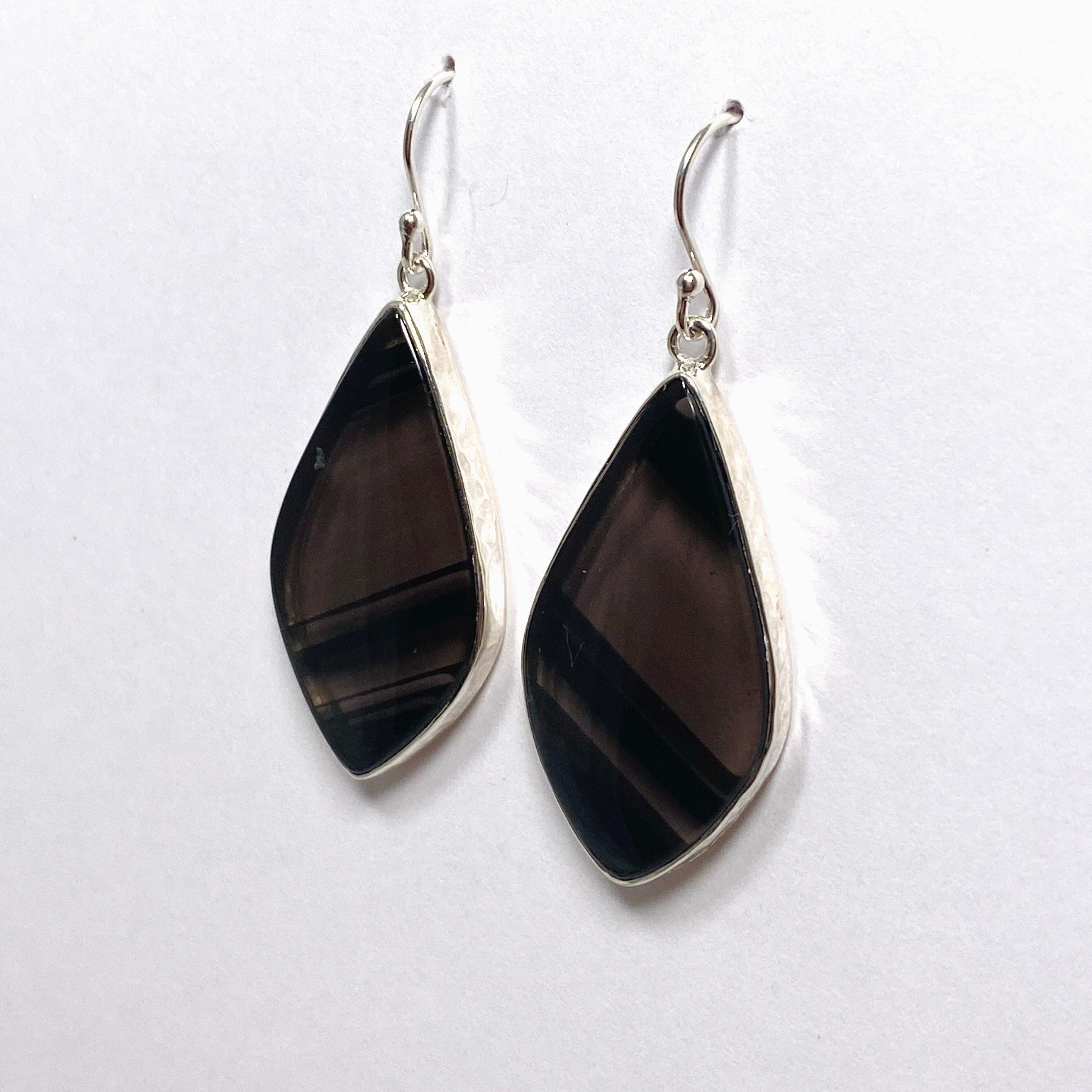 Midnight Obsidian Freeform Earrings KEGJ1500 - Handmade Natural Stone Jewelry for Women, Boho Chic Dangle Earrings, Perfect for Parties, Weddings & Everyday Wear