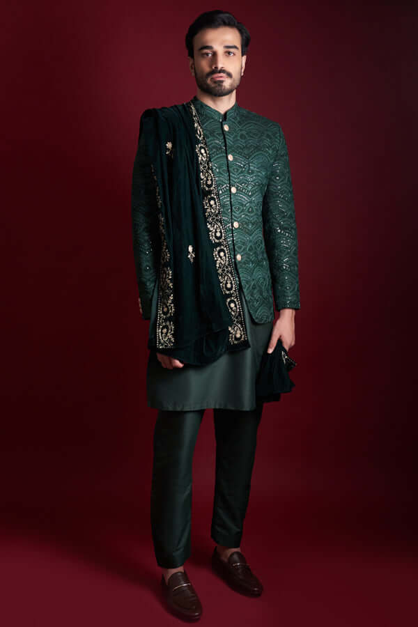 Forest Green Prince Jacket Set for Boys - Stylish Kids Formal Wear | Perfect for Weddings, Parties & Special Occasions