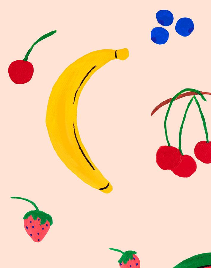 Fruit Punch Wallpaper by Carly Beck - Peach Floral Peel and Stick Wallpaper for Kitchen, Bedroom, Nursery Decor - Perfect for Home Renovation & DIY Projects
