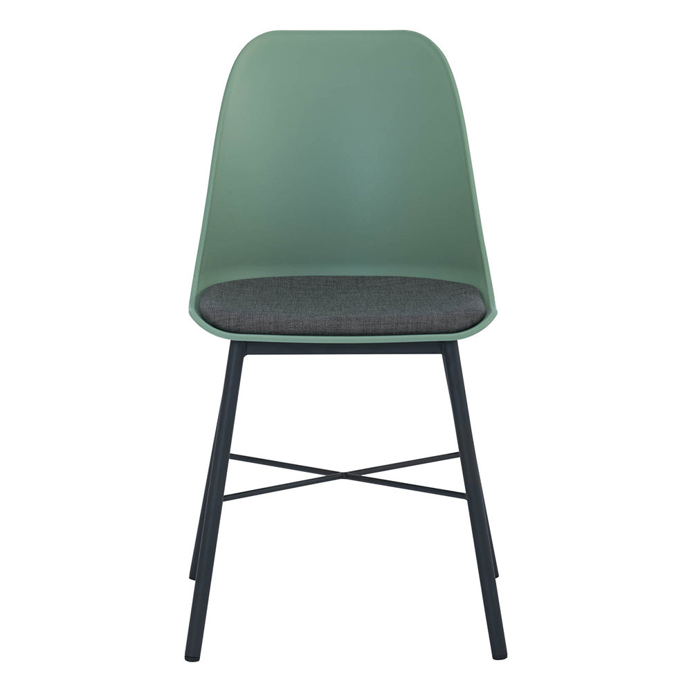 LAXMI Modern Dining Chair - Dusty Green & Black Upholstered Seat - Comfortable Kitchen & Dining Room Furniture for Home Decor
