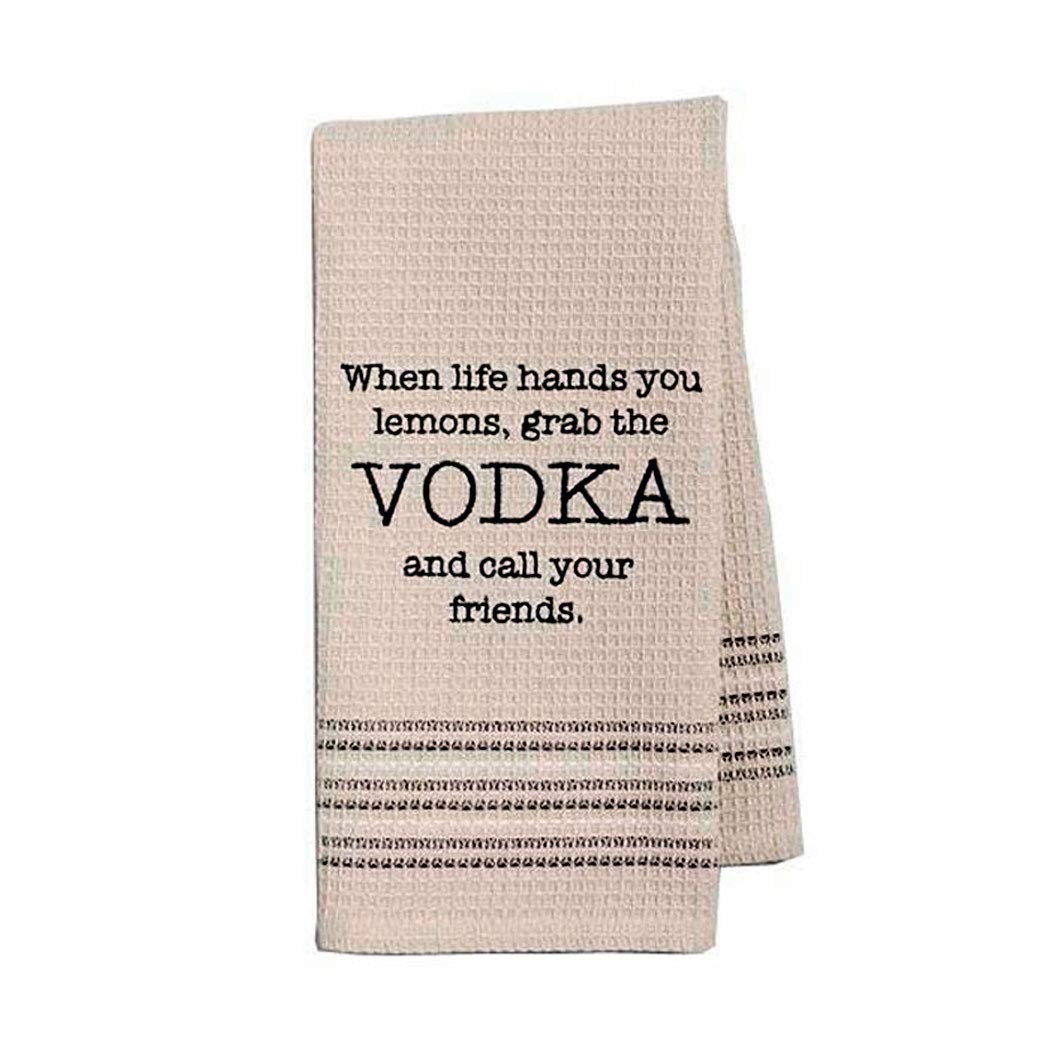 Funny Vodka Novelty Cotton Dish Towel - Absorbent Kitchen & Bar Towel for Cleaning, Drying, and Decor - Perfect for Cocktail Parties, Home Bar, and Gifts