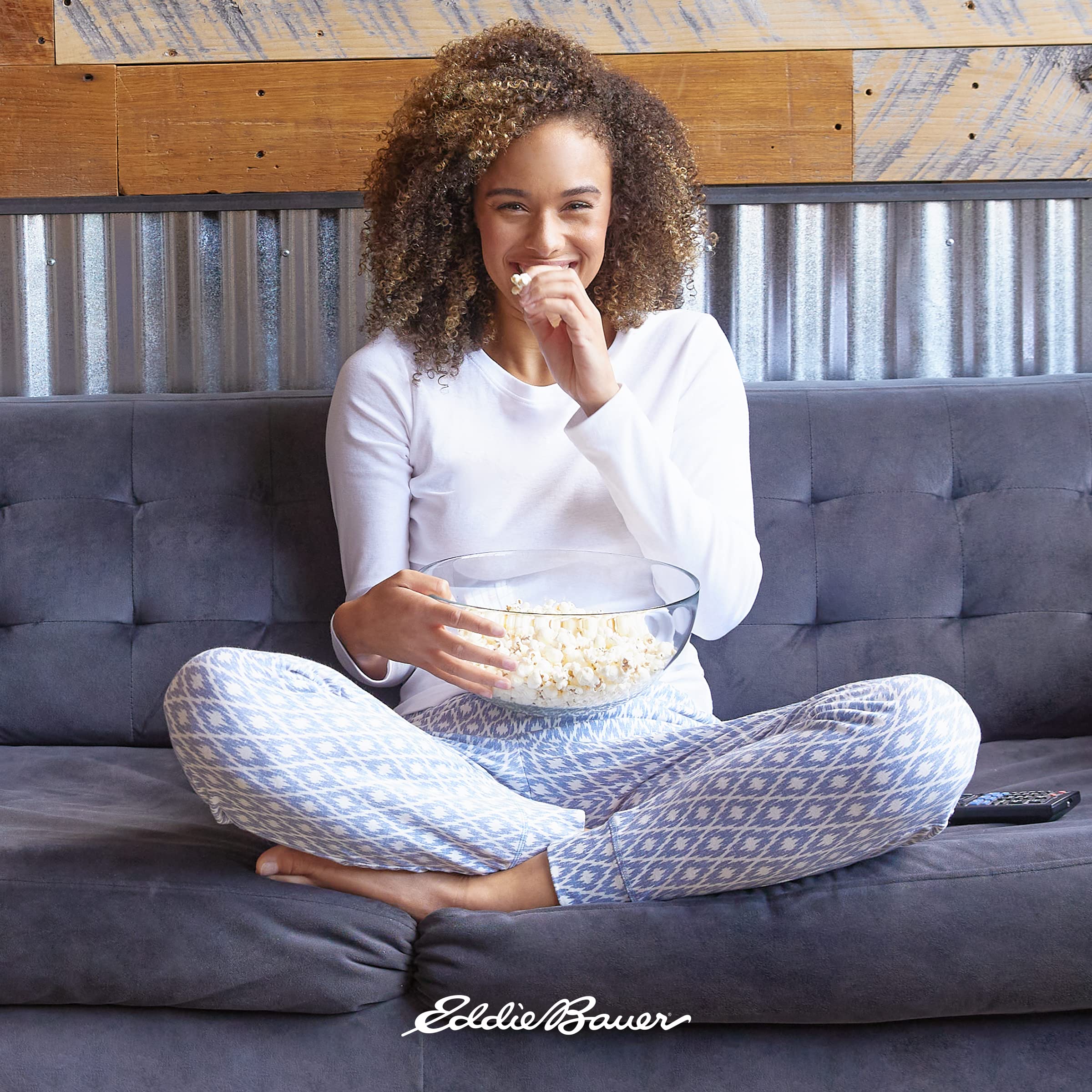 Eddie Bauer Women's Lounge Sets - Soft Long Sleeve Shirt & Joggers Pajama Set | Cozy Loungewear for Home, Travel & Relaxation