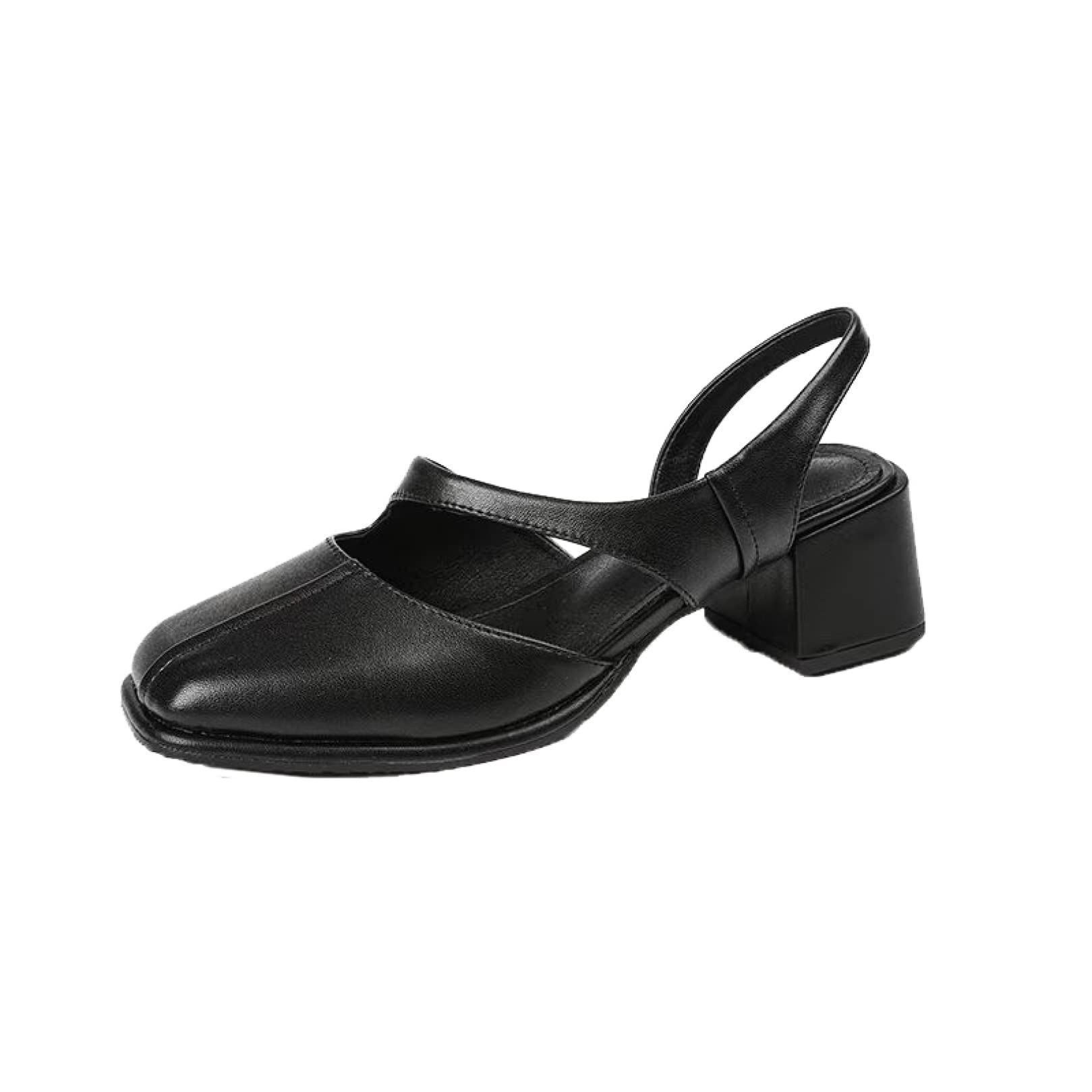Elegant Women's Closed Toe Heeled Sandals - Slip On Slingback Chunky Block Heels for Work, Prom, Party & Dressy Occasions | Comfortable & Trendy Dress Pumps