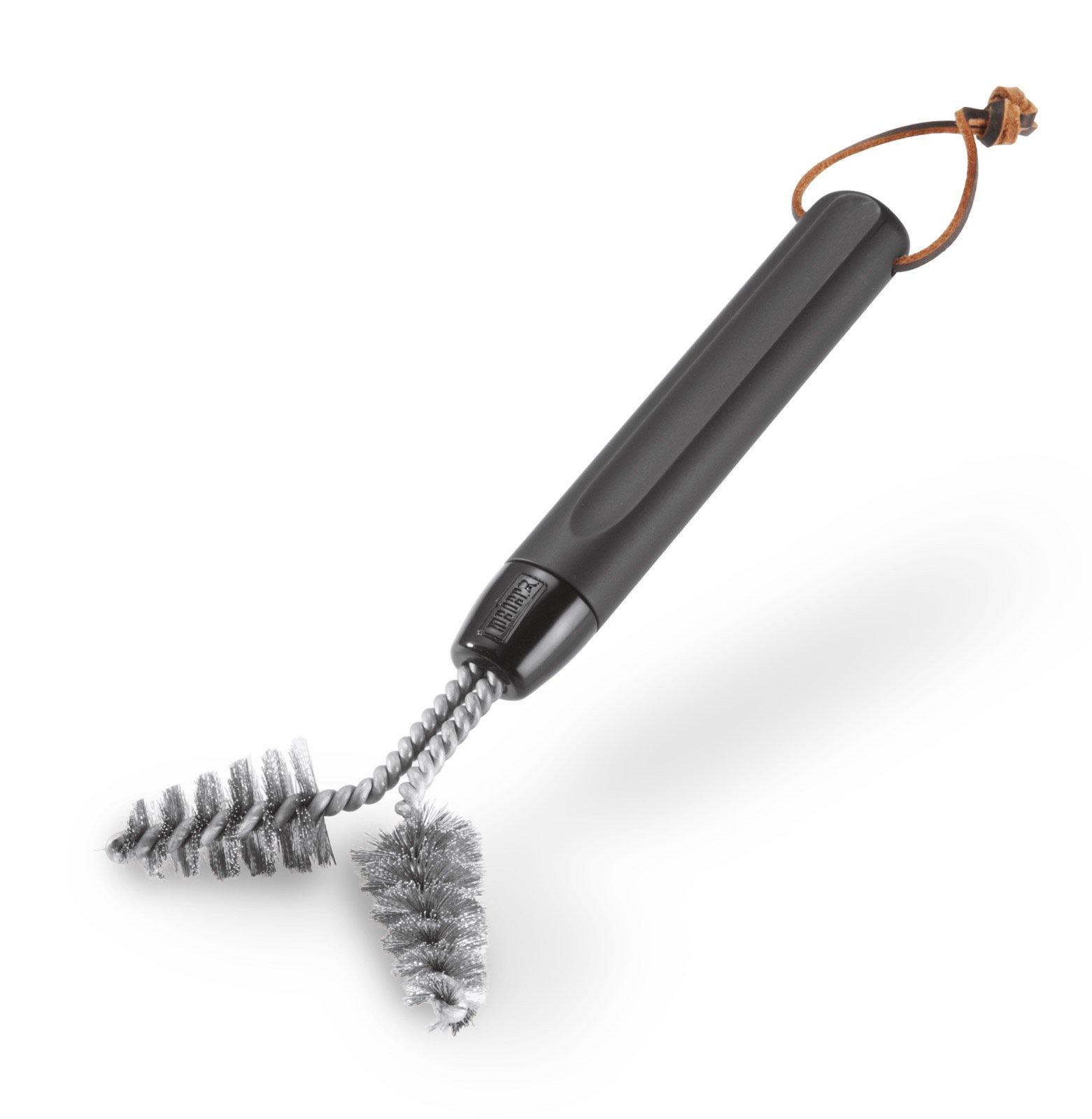 Weber Cast Iron Grill Brush - Heavy Duty BBQ Grill Cleaner for Gas, Charcoal & Pellet Grills - Stainless Steel Bristles for Tough Grease & Residue - Perfect for Outdoor Cooking & Backyard Grilling