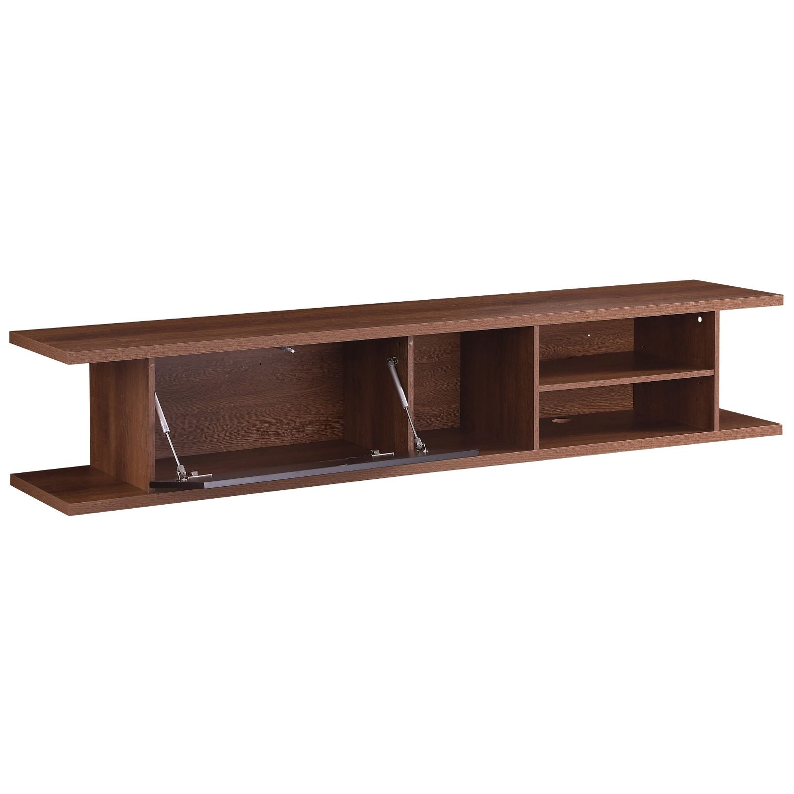 Auldrin 200cm Floating TV Stand Entertainment Center, Wall Mounted TV Console with Storage Shelf - Dark Oak Wood Modern Design by Tauris - Perfect for Living Room, Bedroom & Home Theater Setup