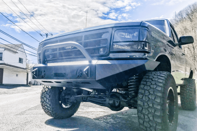 1992-1996 Ford Bronco Offroad Front Bumper with Bull Bar | Heavy Duty Modular Design for Adventure & Trail Riding | Perfect for Off-Roading, Overlanding & Truck Customization