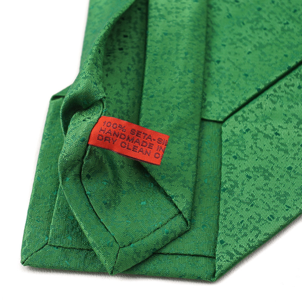 Isaia Bright Melon Green Silk Tie - Elegant Patterned Necktie for Men | Perfect for Weddings, Business Meetings & Formal Events