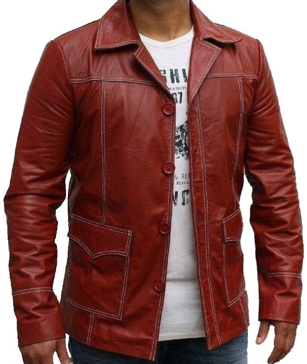 Classyak Men's Genuine Leather Jacket - Red, Sizes XS to 4XL - Stylish Outerwear for Casual Wear, Night Out & Motorcycle Riding
