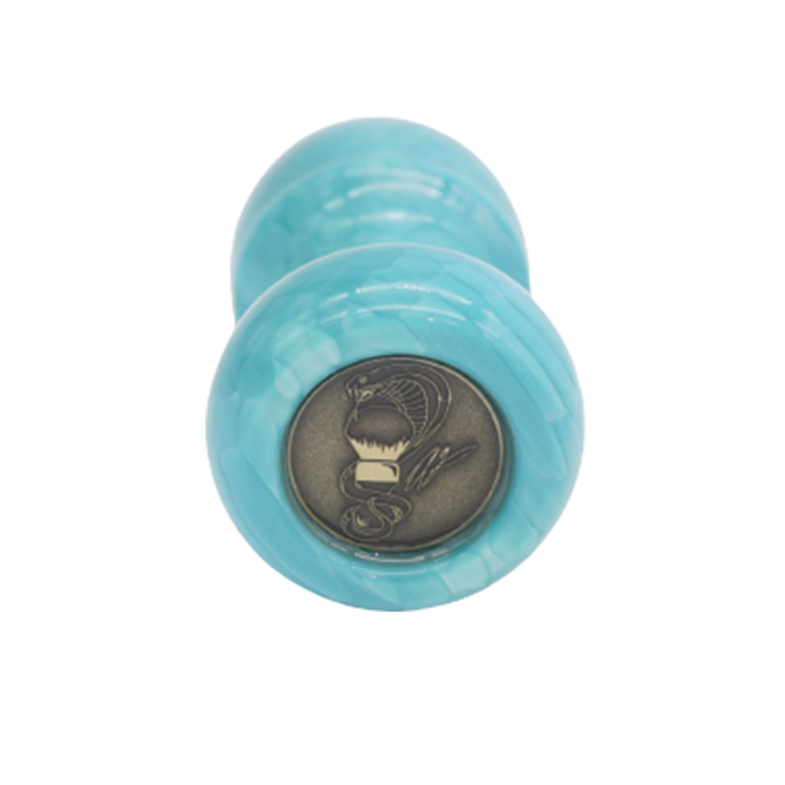 Premium Blue Snakeskin Handmade Shaving Brush Handle - Fits 24mm & 26mm Knots - Perfect for Wet Shaving & Grooming Gifts for Men