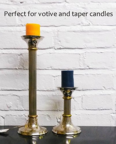 Art Deco Silver Candlestick Holder Set of 2 - 8