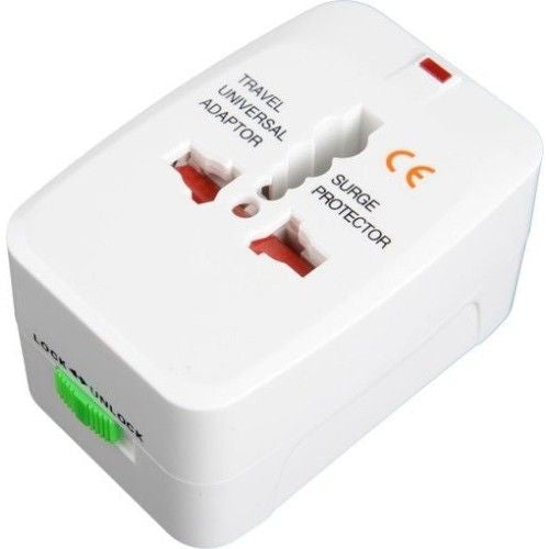 Universal All-in-One AC Power Adapter with Interchangeable Plugs (US/UK/EU/AU) - Perfect for Travel, Business Trips & International Devices Charging
