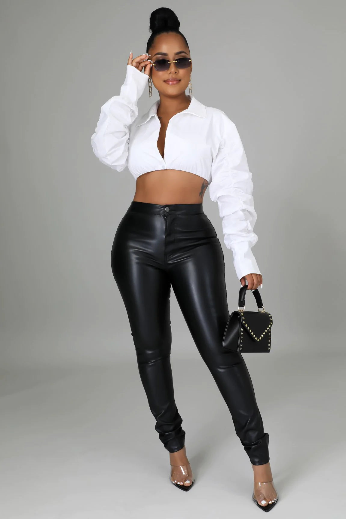 Jinelle High Rise Skinny Pants for Women - Slim Fit Stretch Denim Jeans in Black | Perfect for Work, Casual Outfits & Night Out