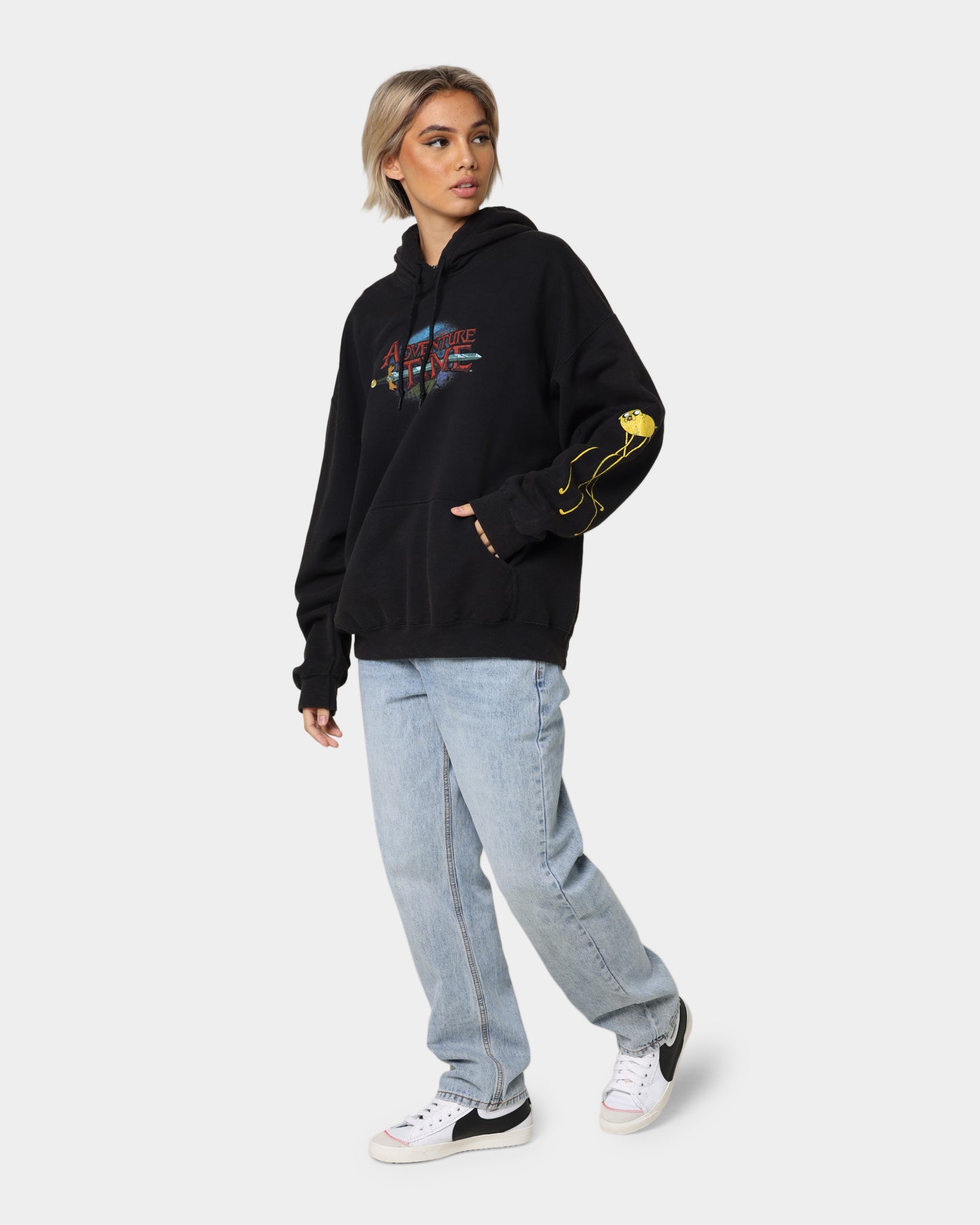 Adventure Time What Time Is It Vintage Hoodie - Black Wash Retro Pullover for Men & Women | Perfect for Casual Wear, Cosplay & Fan Gifts
