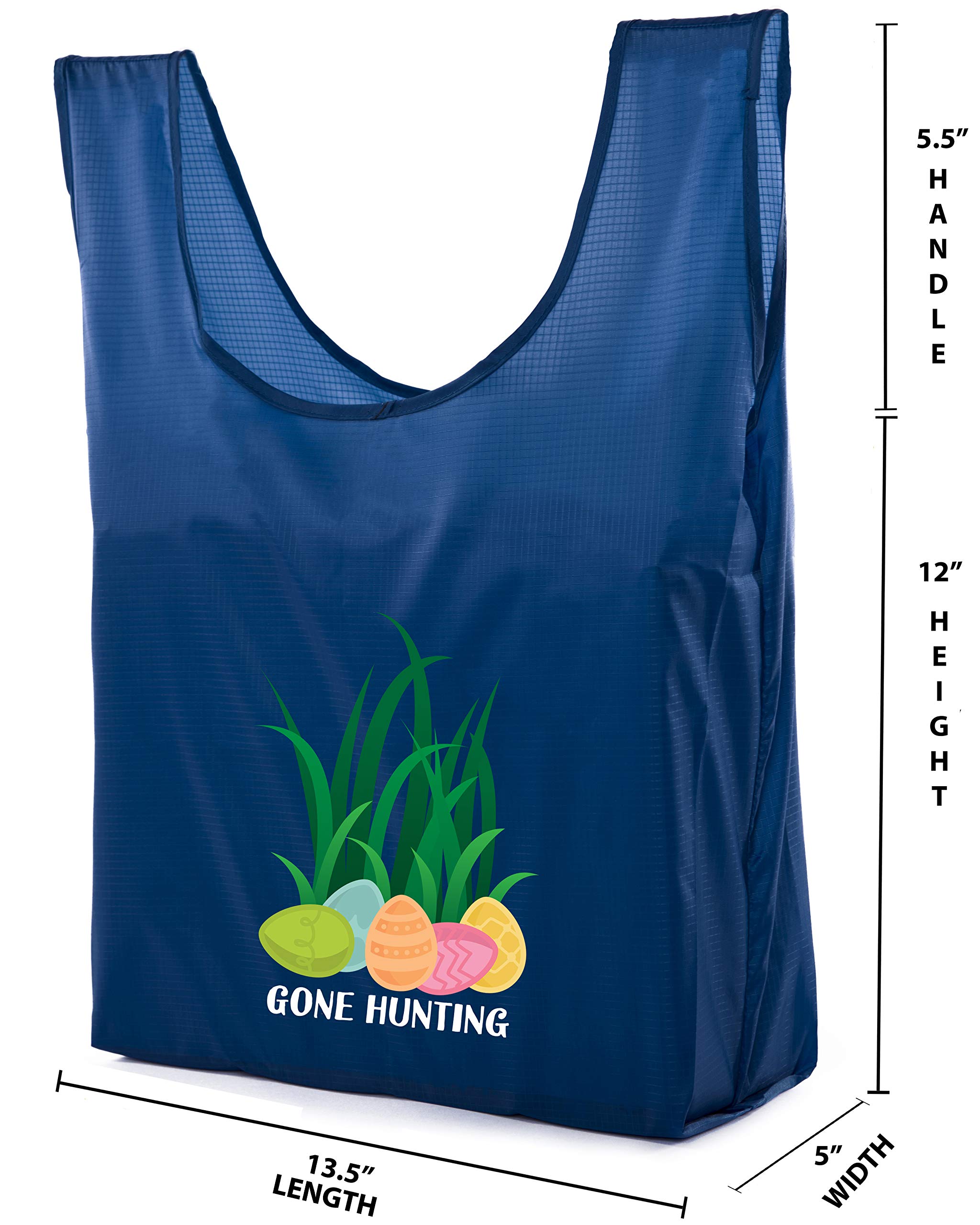 Easter Basket Bags - Bulk Reusable Grocery Tote Bags for Easter Egg Hunt & Spring Celebrations | Durable & Eco-Friendly Shopping Bags for Kids, Parties, and Holiday Gifts