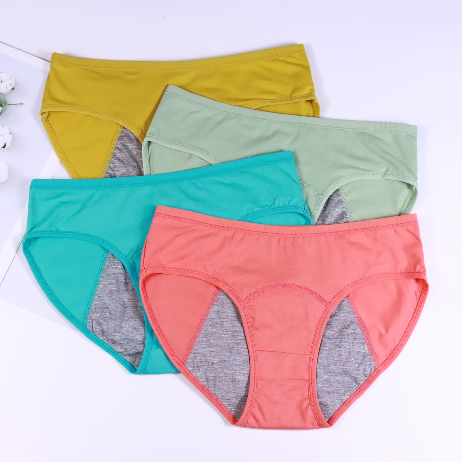 Demifill Teen Girls Period Underwear - Soft Cotton Leakproof Panties for Teens & Women - Comfortable Briefs for School, Sports & Sleep