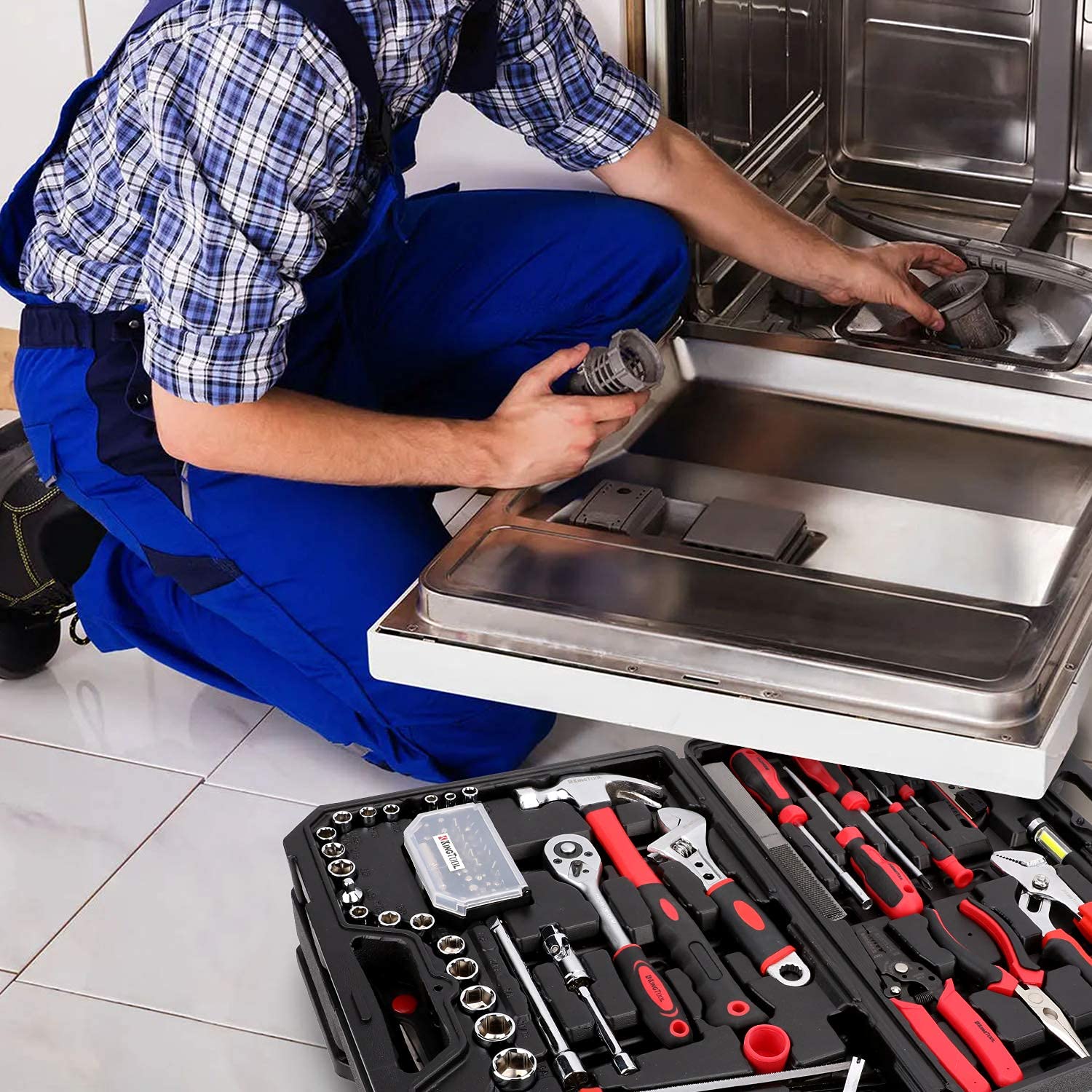 KingTool 325-Piece Home & Auto Repair Tool Kit with Toolbox Storage Case - Essential Household Tool Set for DIY, Handyman & Homeowners | Perfect for Home Maintenance, Car Repairs & DIY Projects