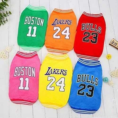 Breathable Basketball Mesh Dog T-Shirt - Blue Large Pet Sportswear for Active Dogs | Summer Dog Clothes for Outdoor Play & Training