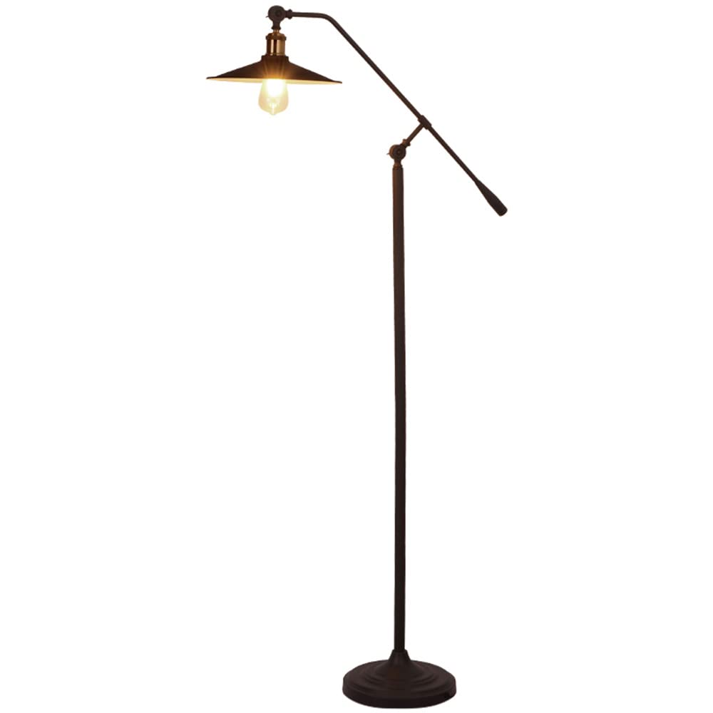 Industrial Farmhouse Floor Lamp - Adjustable Gooseneck Design, Foldable Piano Light, E26/E27 Base (60W Max) for Bedroom, Living Room & Study - Perfect for Reading, Fishing & Photo Backdrops