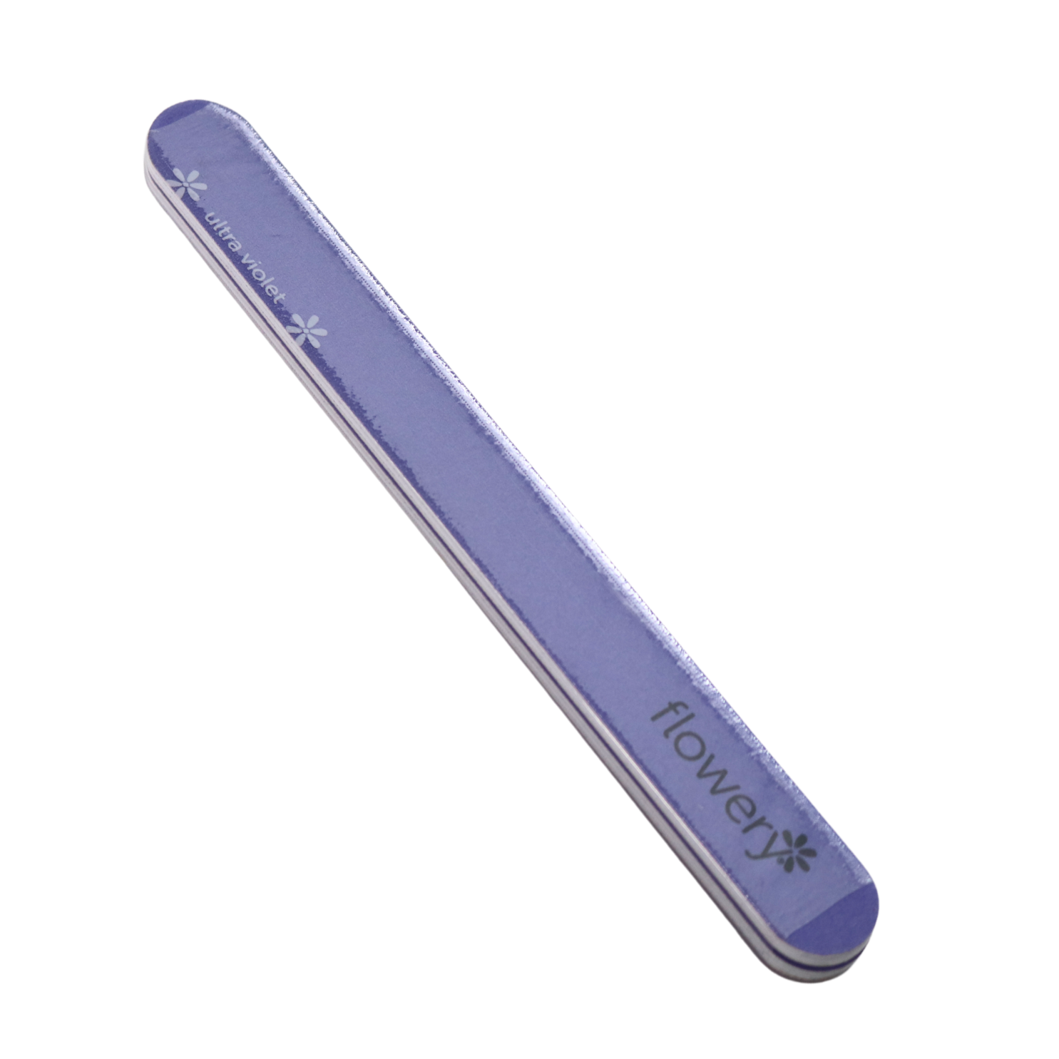Flowery Ultra Violet Nail File 2 Pack (180 Grit) - Professional Manicure & Pedicure Tools for Home Salon, Travel, and DIY Nail Care