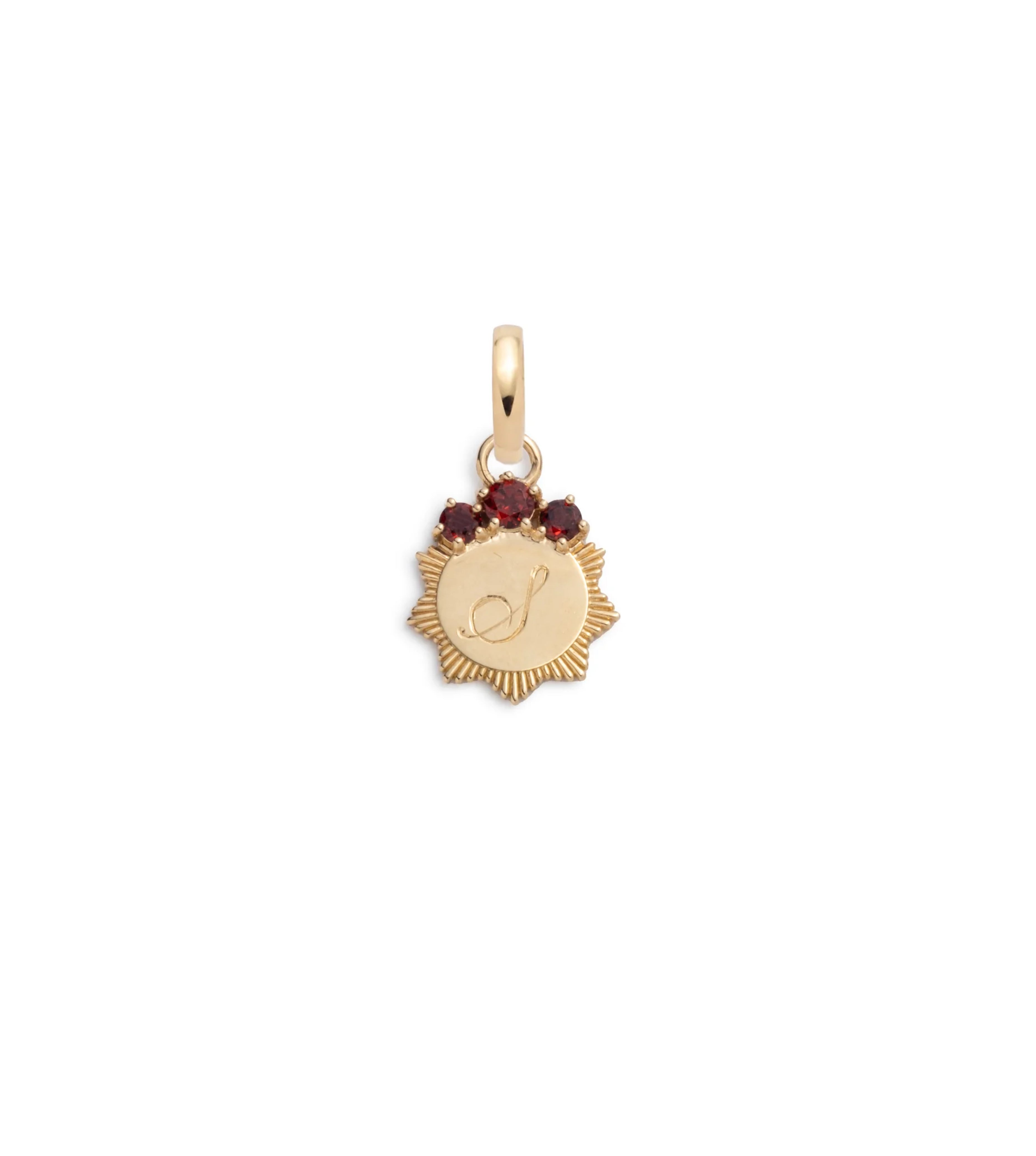 Personalized Garnet Engravable Miniature Medallion Pendant with Annex Link - Perfect for Birthstone Jewelry, Anniversary Gifts & Keepsakes
