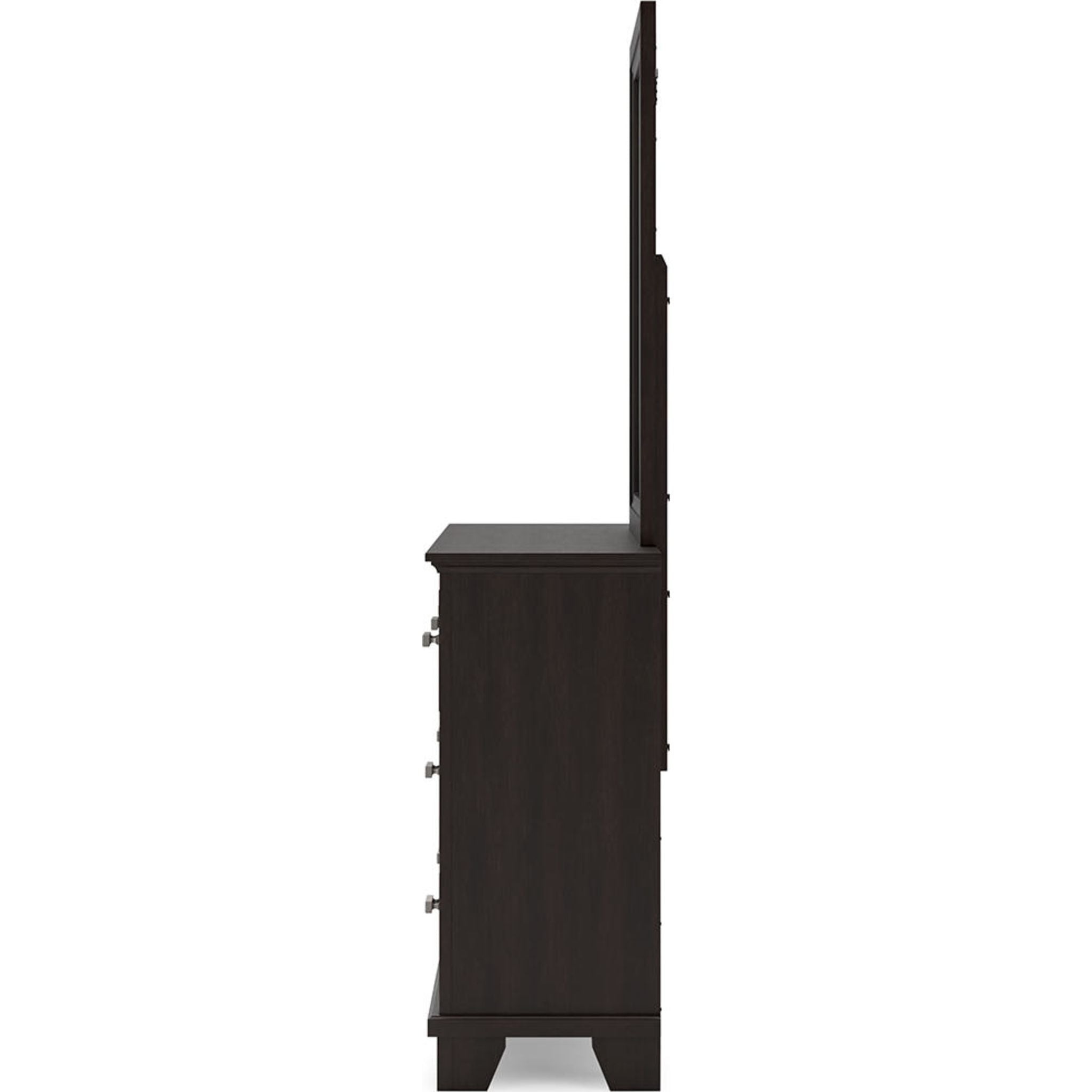 Covetown 6-Piece Twin Panel Bedroom Set - Dark Brown Wood Finish | Modern Bedroom Furniture for Small Spaces & Guest Rooms