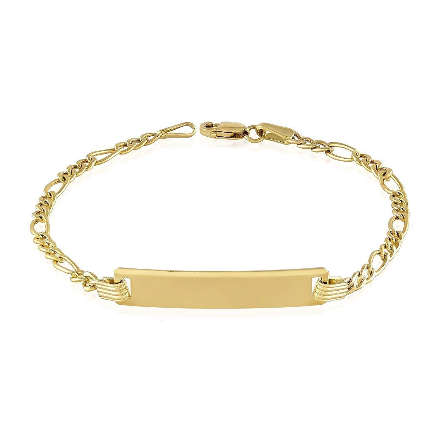 14K Real Yellow Gold Baby ID Bar Bracelet - Personalized Name Adjustable Engravable Bracelet for Newborns & Kids - Cute Jewelry Gift for Boys & Girls - Perfect for Christenings, Birthdays & Special Occasions