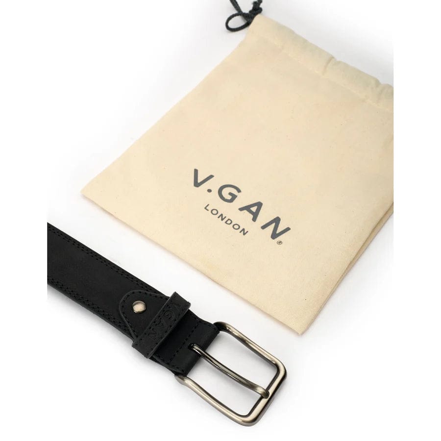 Premium Vegan Leather Belt for Men - Stylish & Durable Black Formal Belt - Perfect for Office, Business Meetings & Dressy Occasions