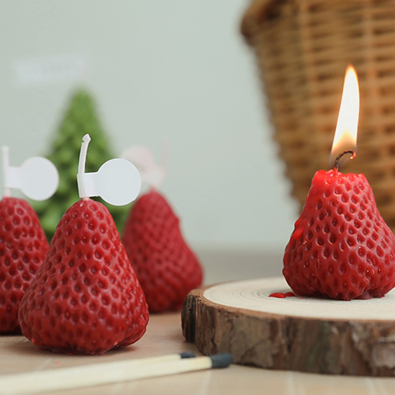 Strawberry Shaped Aromatherapy Scented Candle - Natural Air Freshener, Odor Eliminator, Perfect Gift for Women, Mothers Day, Birthday, Home Decor - Ideal for Relaxation, Spa, Bedroom & Living Room Ambiance