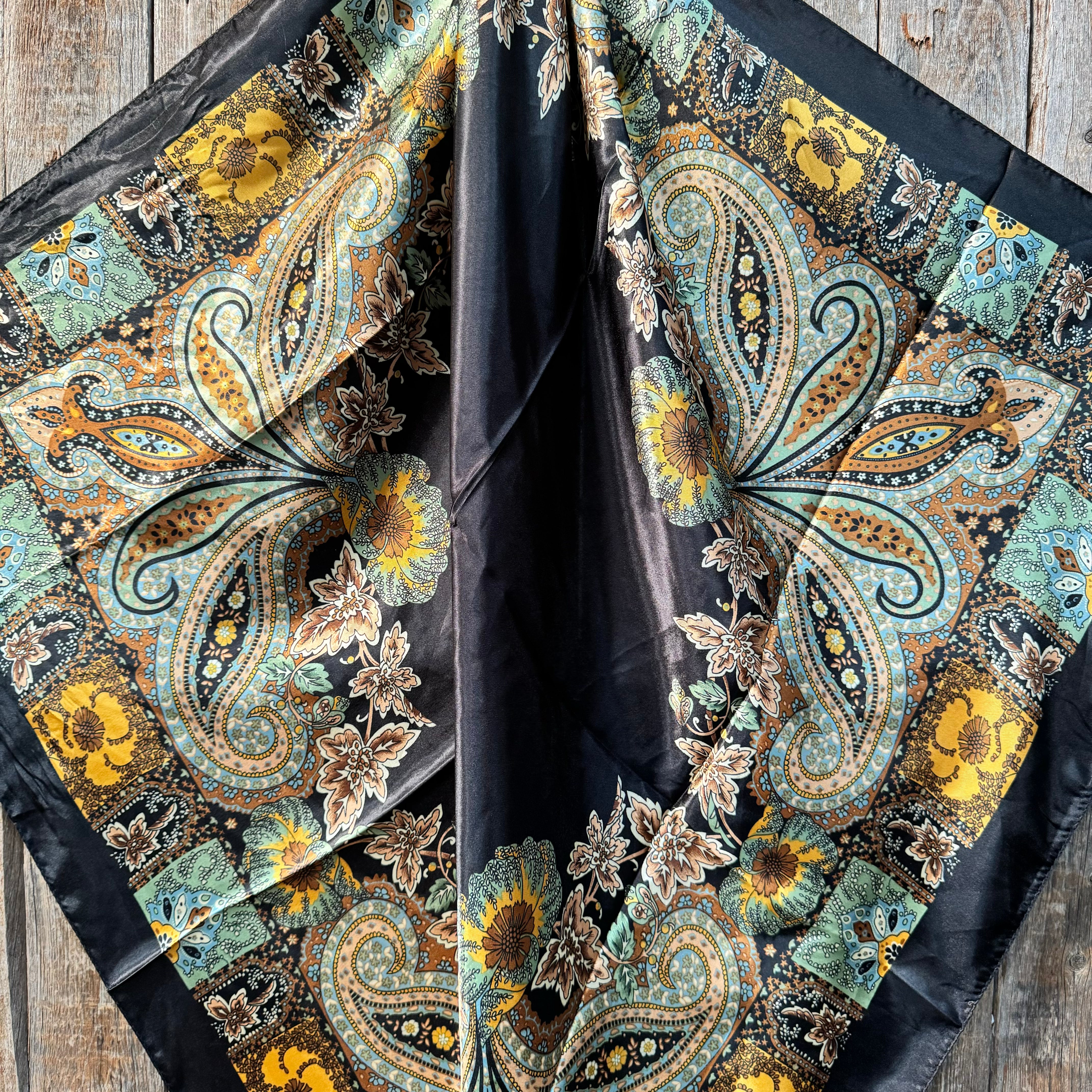 35X35 Golden Rod Paisley Wild Scarf - Western Style Bandana for Cowboy, Cowgirl & Outdoor Enthusiasts - Perfect for Rodeo, Horseback Riding & Cold Weather Protection