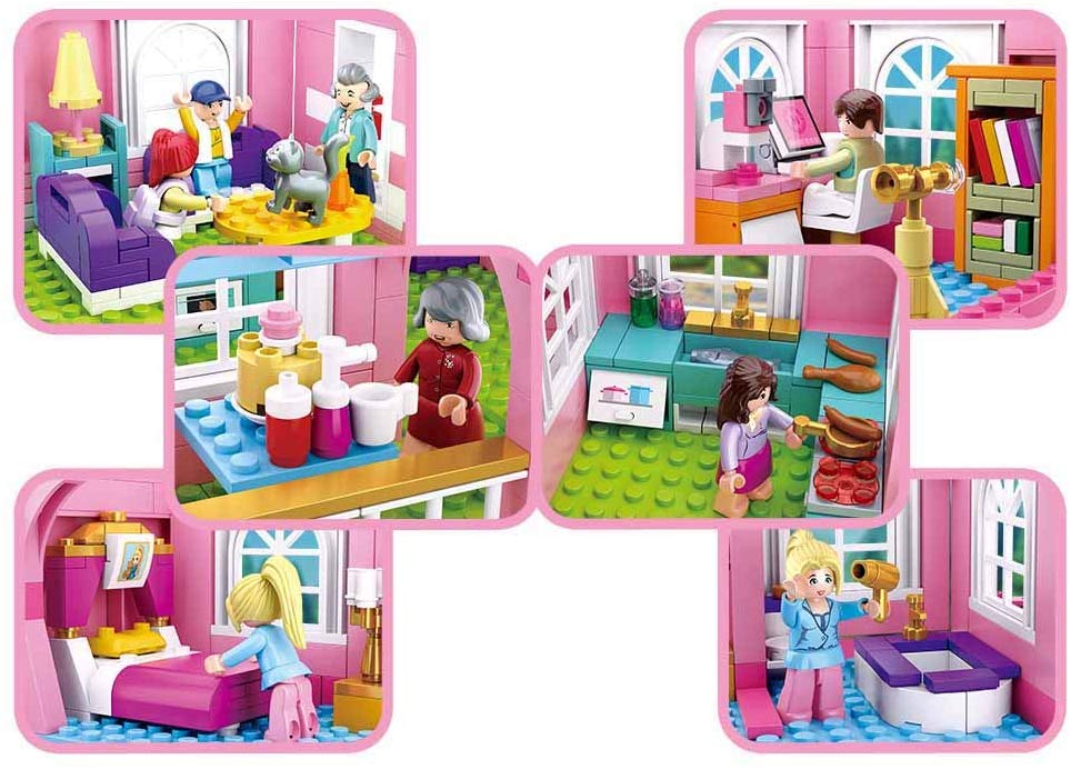 Girl's Dream Large Mansion House Building Set - 896 Pieces (Model M38 B0721) - Creative Construction Toy for Kids Ages 6-12 | Perfect for Birthday Gifts & Indoor Playtime