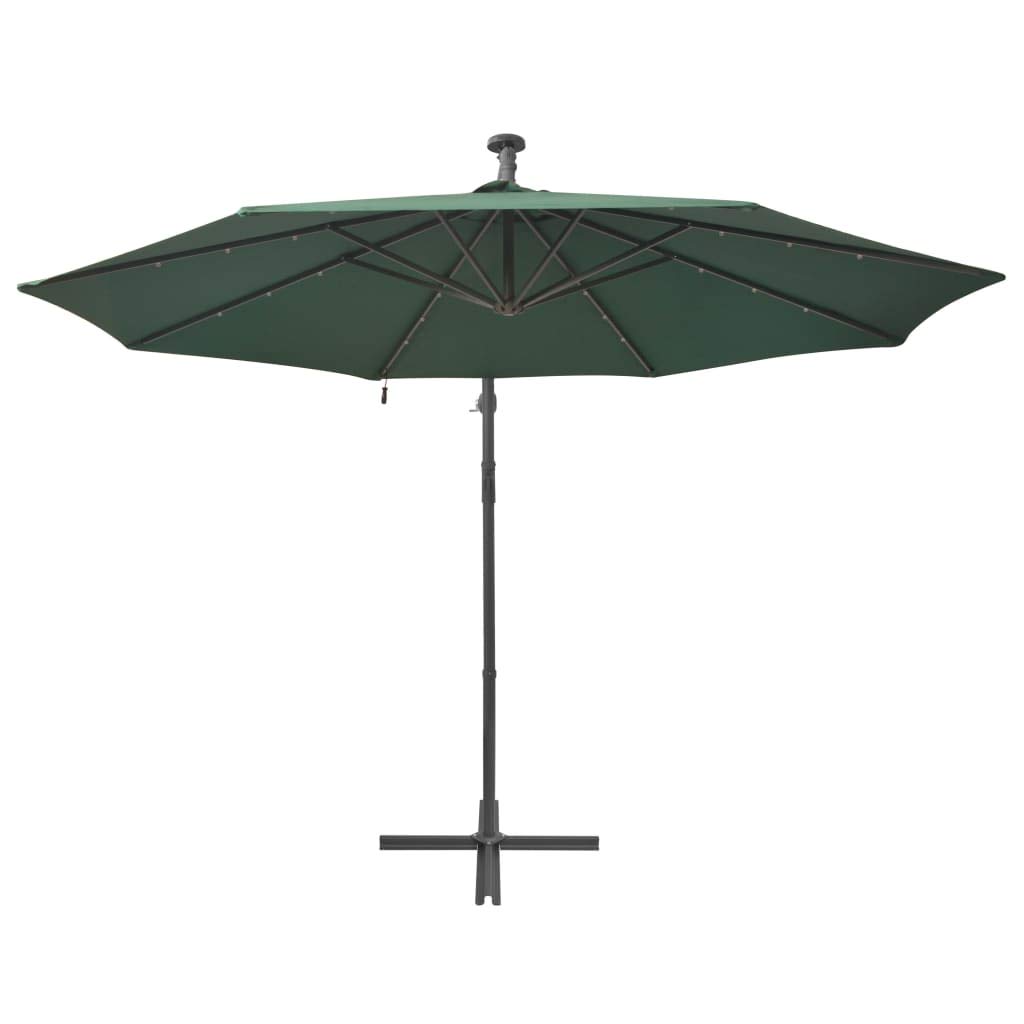 LED Hanging Patio Umbrella with Metal Pole - 118.1
