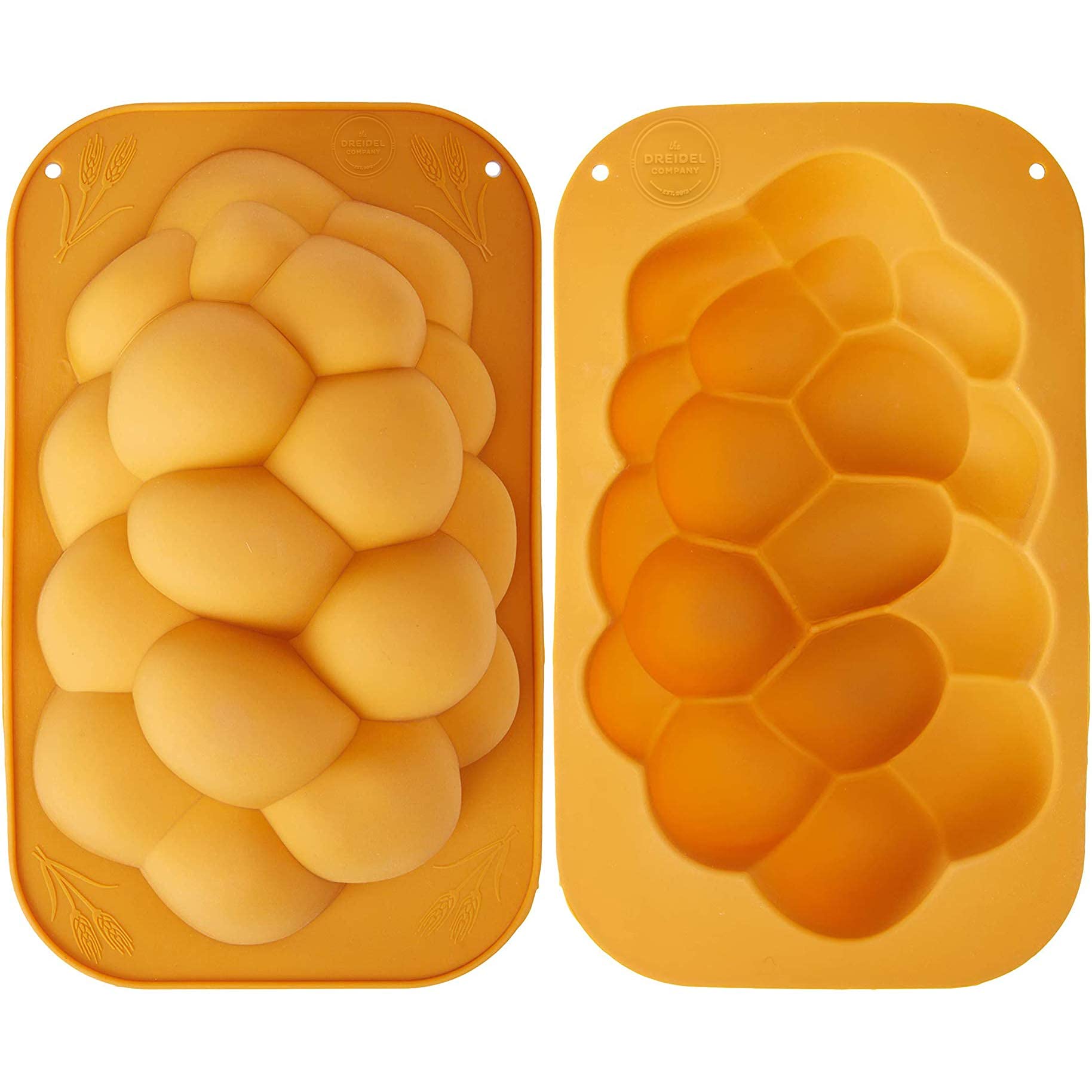 The Dreidel Company Silicone Challah Braid Bread Mold - Kosher Baking Pan for Perfect Braided Challah, No Shaping Required - Medium Size (Single) - Ideal for Jewish Holidays, Shabbat, and Home Baking