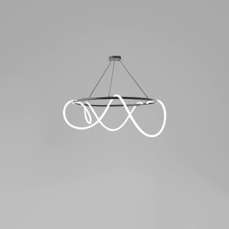 Modern Flexible Linear Curve Chandelier - Adjustable LED Pendant Light for Dining Room, Kitchen Island, Living Room & Bedroom Lighting