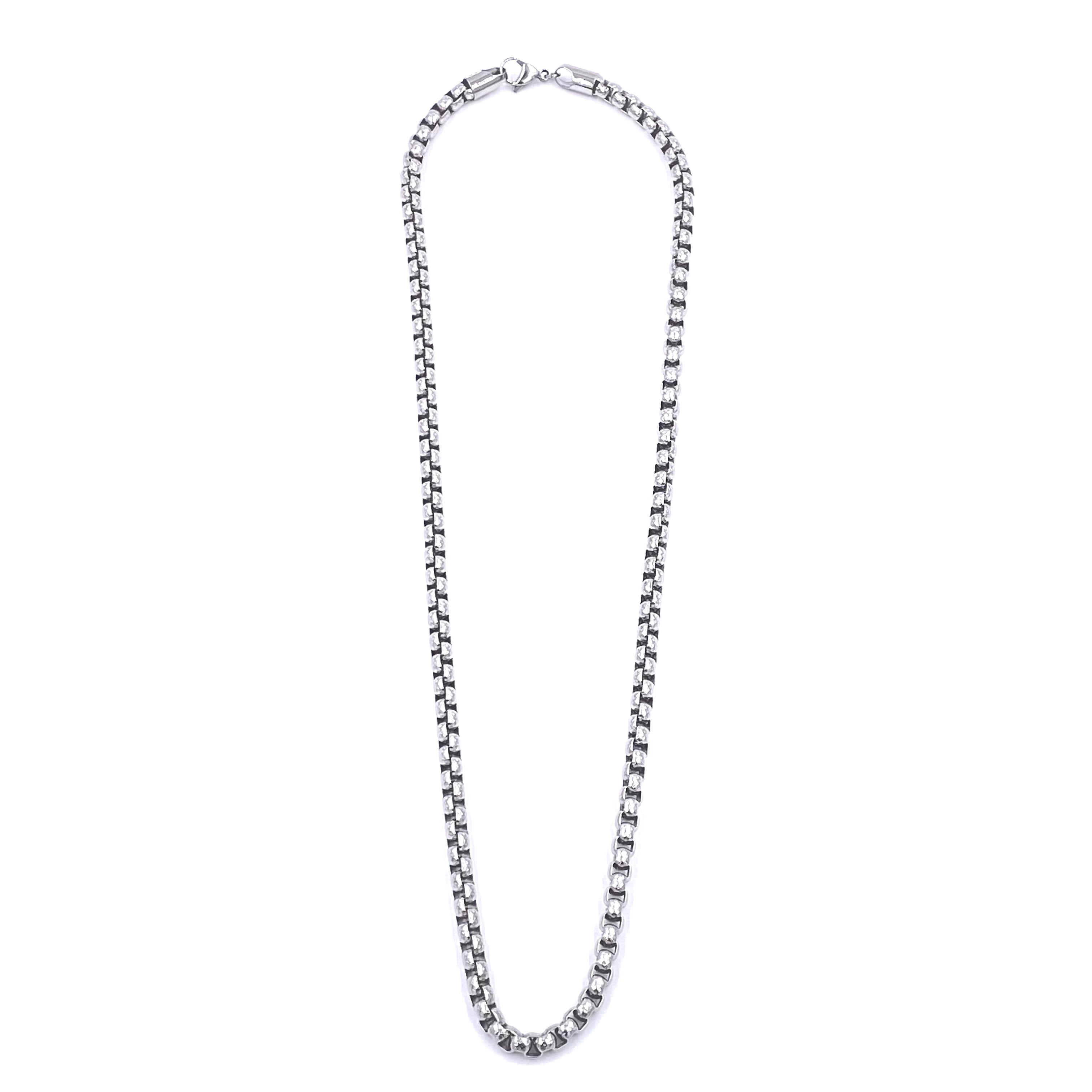 Premium Ashley Gold Stainless Steel Faceted Box Chain Necklace for Men - Durable & Hypoallergenic Jewelry Gift for Birthday, Anniversary & Formal Occasions